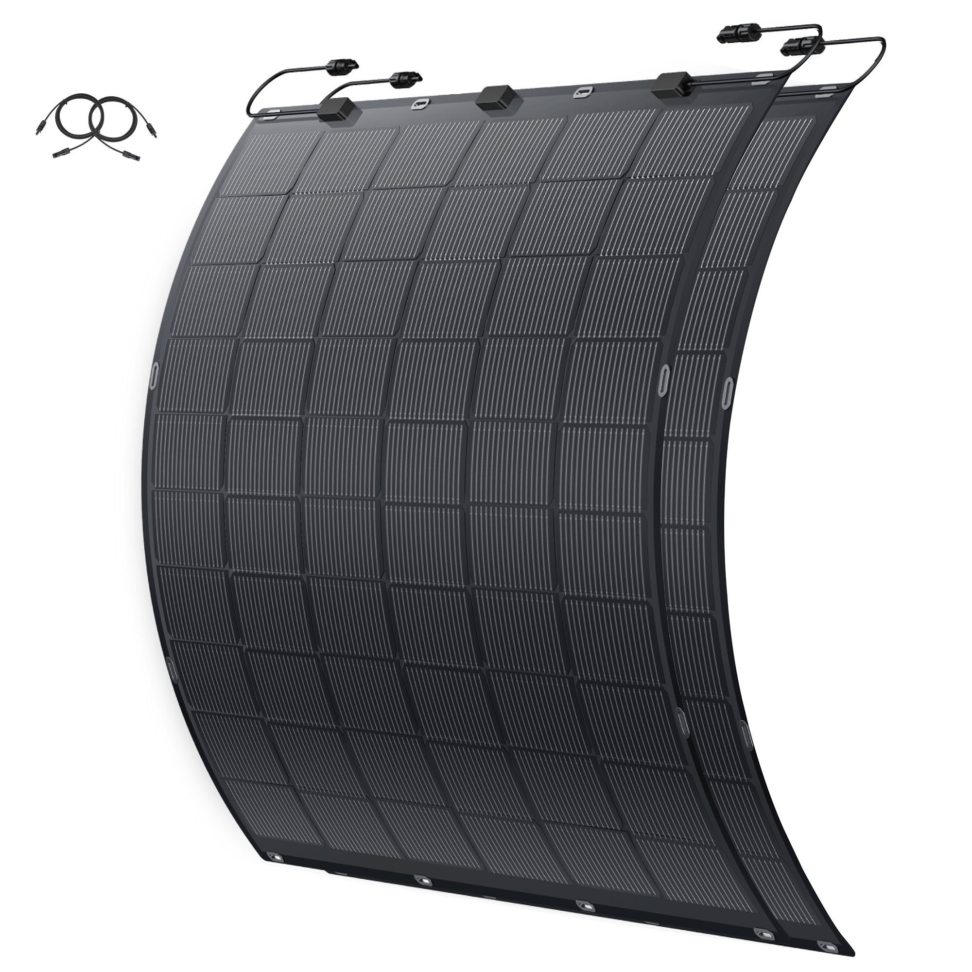 SolarMars Solarmodul Flexibles Solarpanel (225W, 2er-Pack/4er-Pack), (für Balkon Dach Wand und Wohnmobil), IP68 Wasserdicht Photovoltaik 213°Biegung