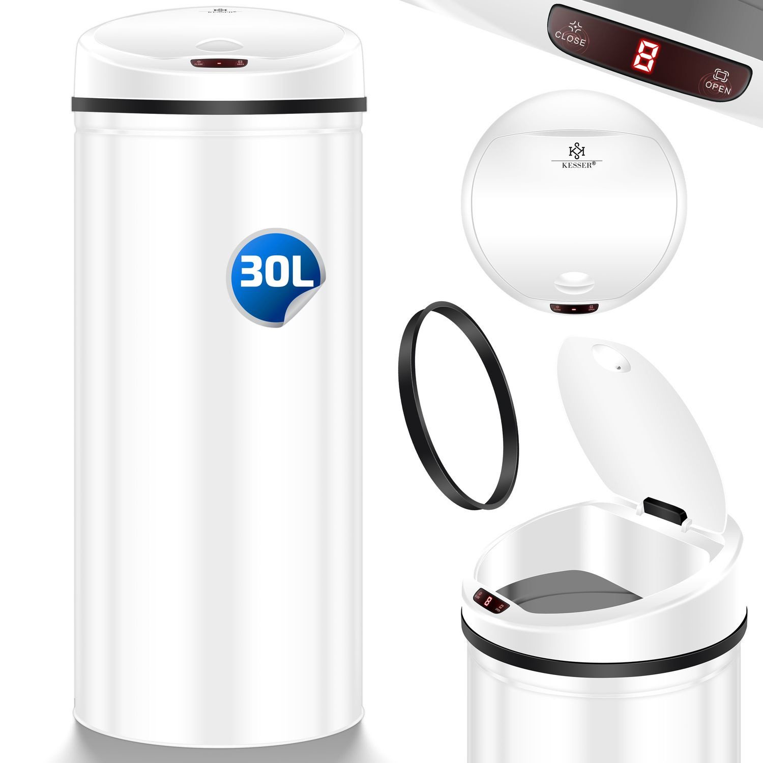 KESSER Mülleimer, Automatik Sensor Mülleimer Abfalleimer Abfall EDELSTAHL