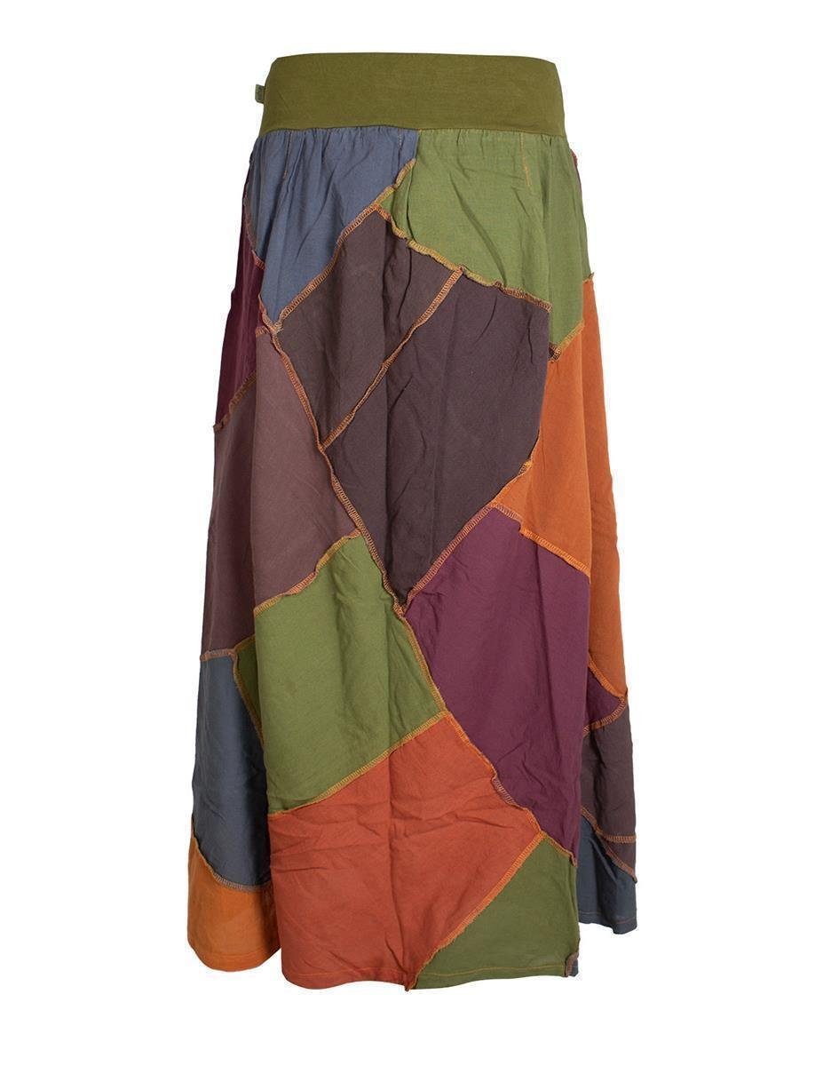 Vishes Maxirock Langer weiter Patchwork-Rock handgewebte günstig online kaufen