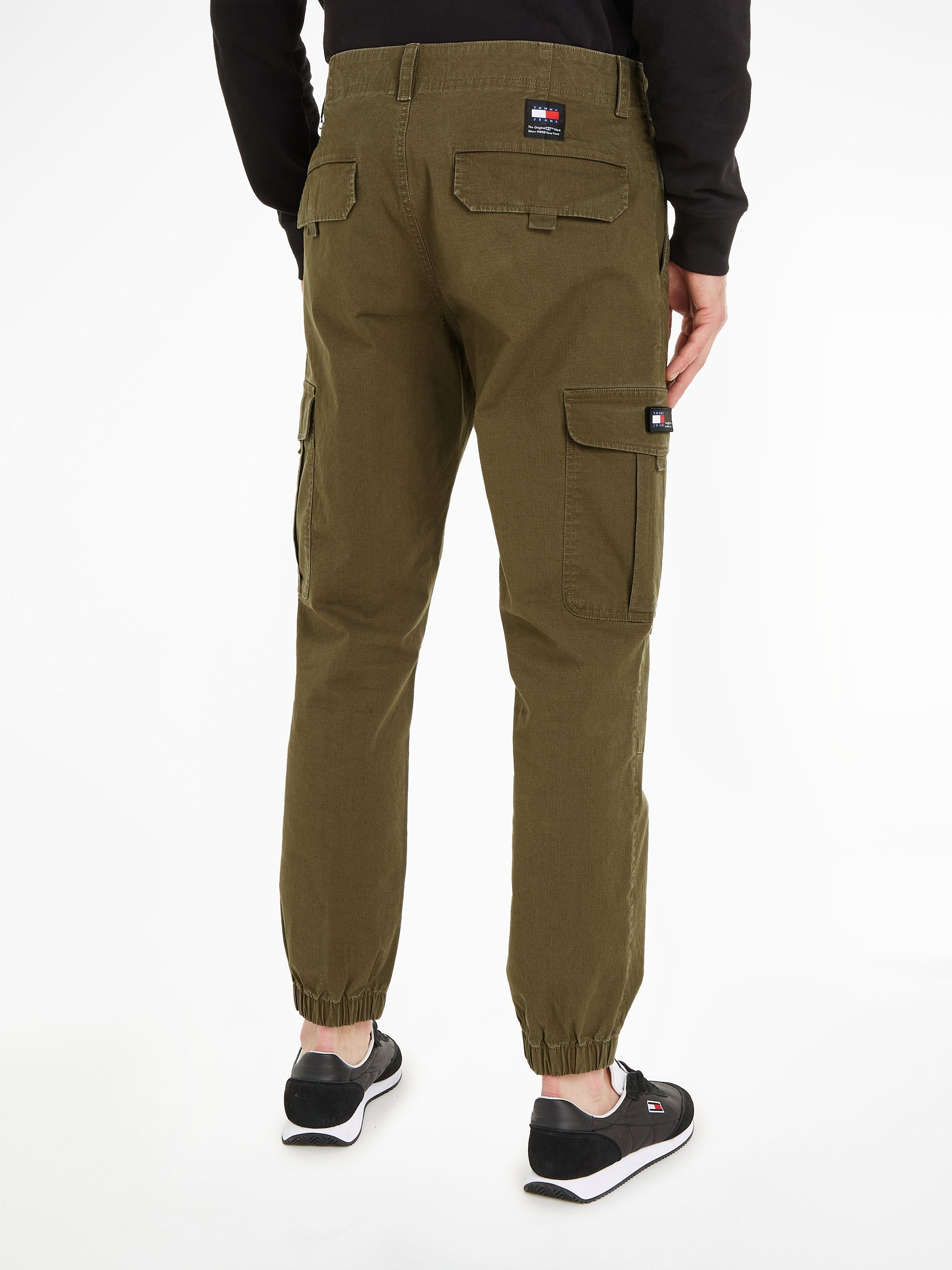 CARGO Olive ETHAN Cargohose Bündchen Tommy TJM Green Drab mit Jeans