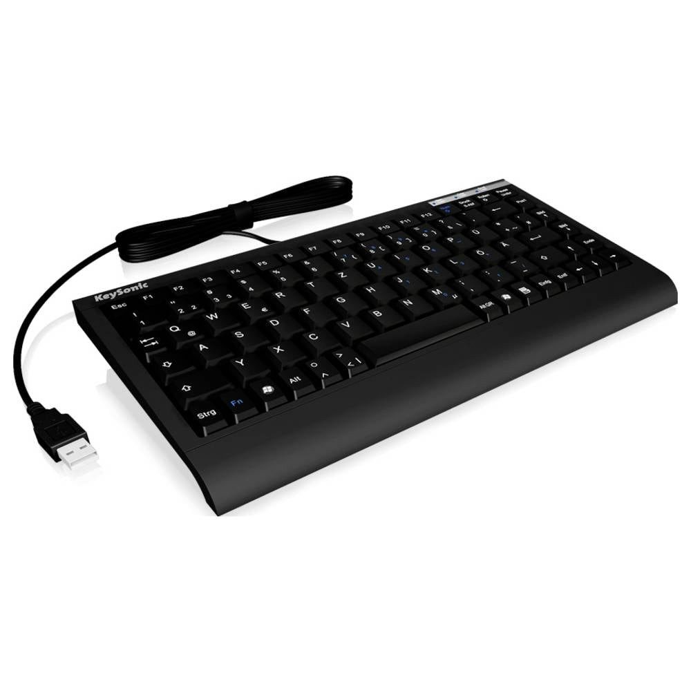 KEYSONIC ACK-595C+ (US) Kabelgebunden Tastatur US-Englisch, QWERTY Schwarz Tastatur (PS2-Anschluss)