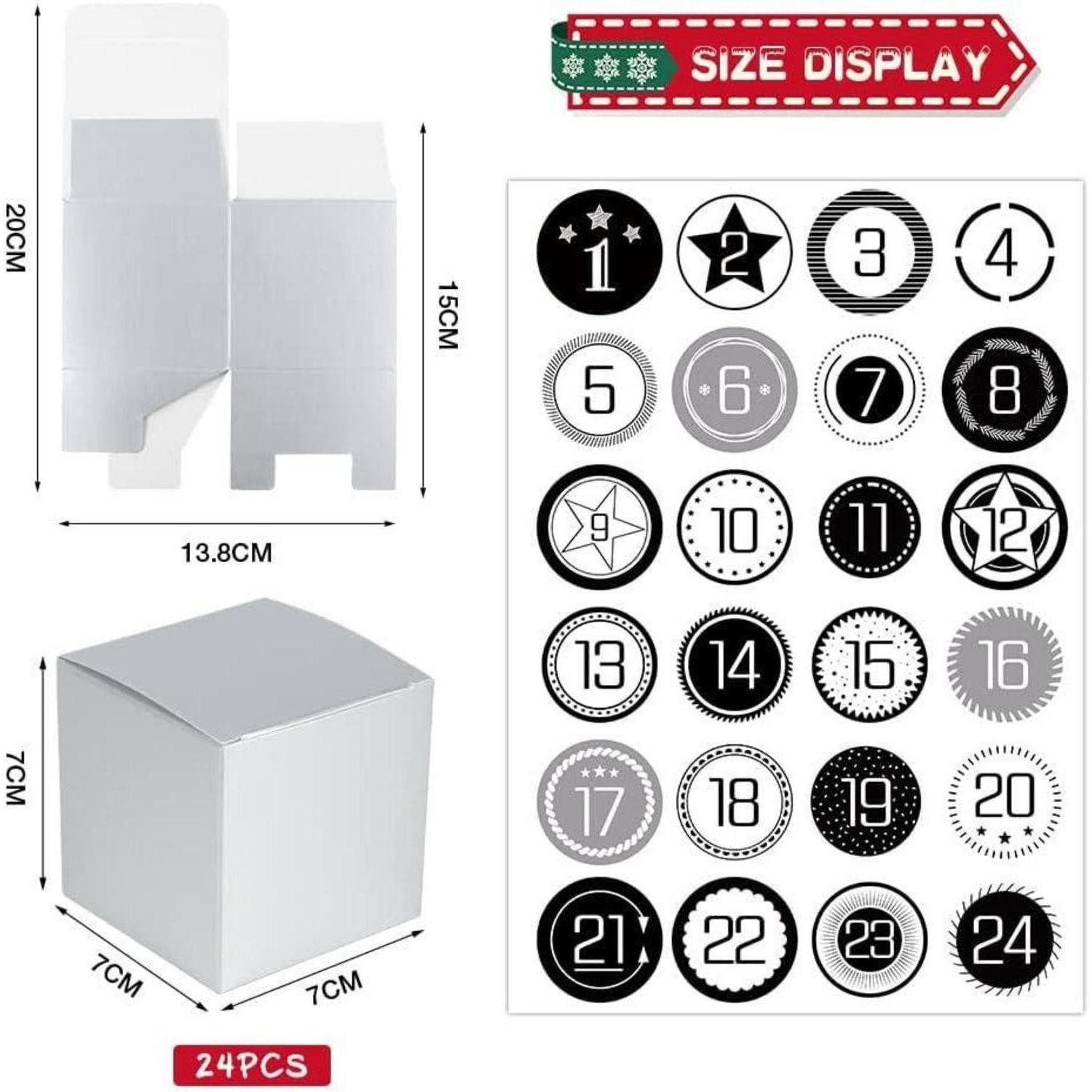 LuxusKollektion befüllbarer Adventskalender Adventskalender zum Befüllen 24 DIY Schachteln Geschenkboxen