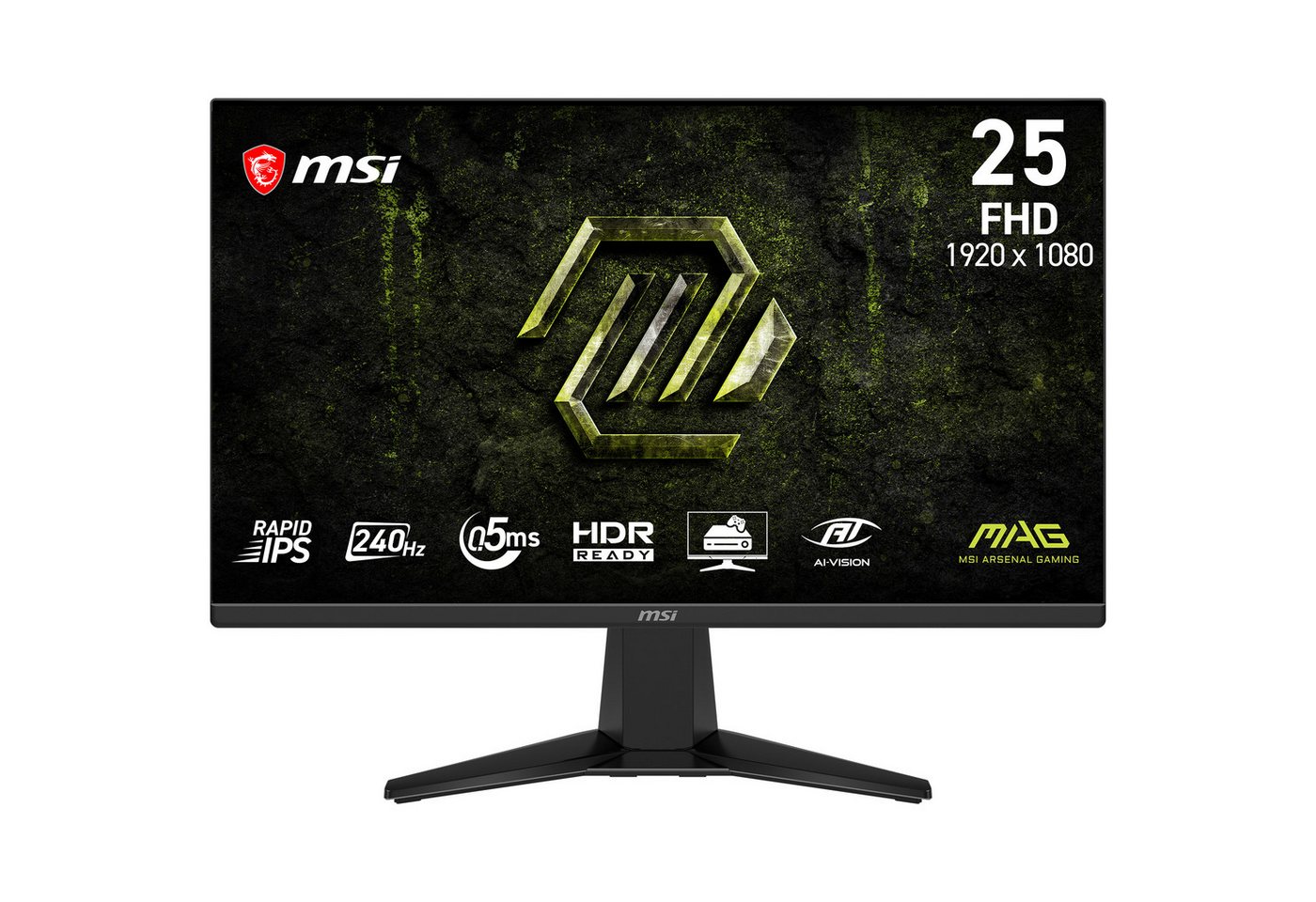 MSI MAG 255F X24 Gaming-LED-Monitor (62 cm/25 ", 1920 x 1080 px, FHD, 0,5 ms Reaktionszeit, 240 Hz, Rapid IPS, neigbar)