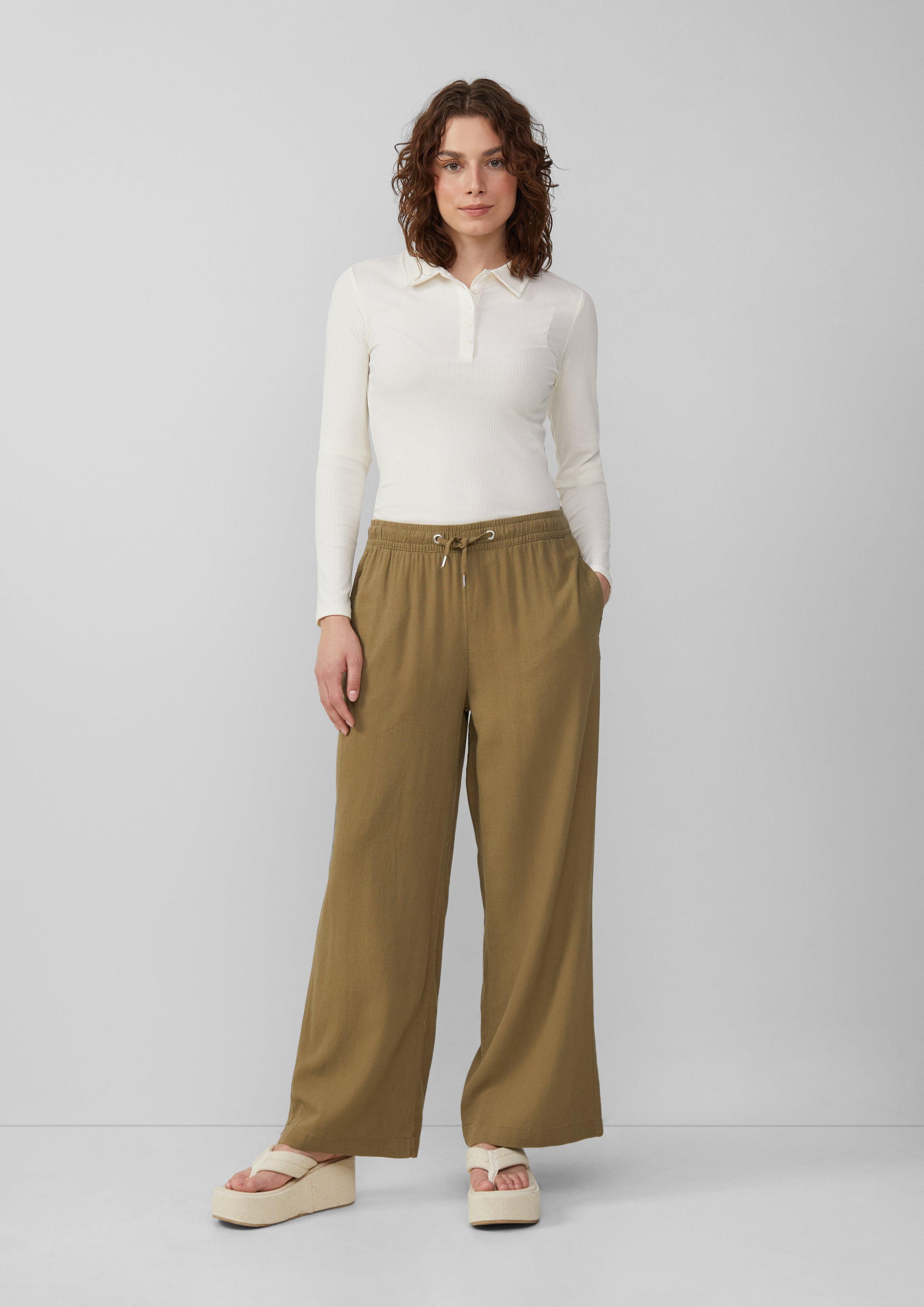 QS Stoffhose Leinenmixhose mit Gummizug und günstig online kaufen
