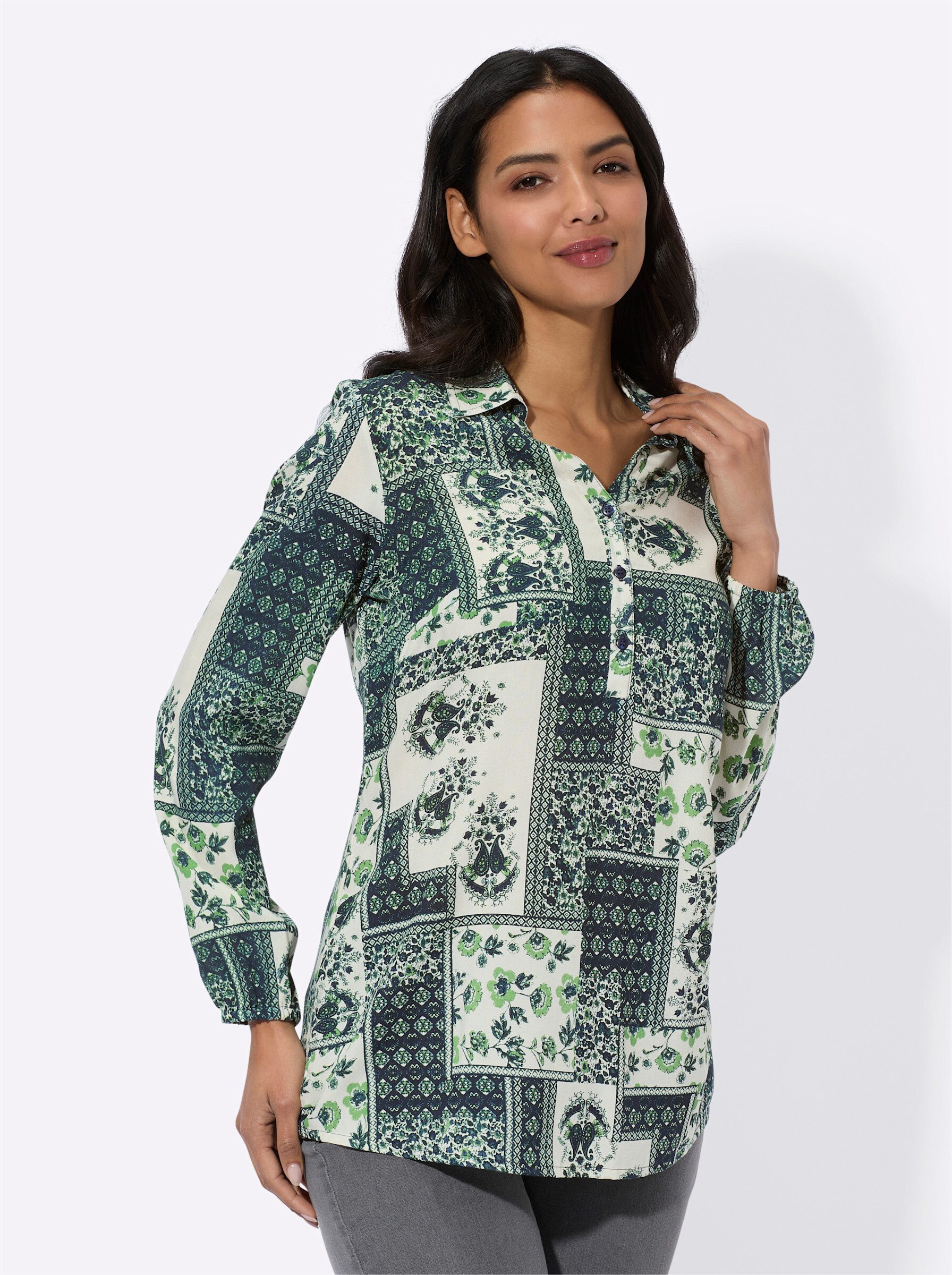 Sieh an! Klassische Bluse Longbluse günstig online kaufen