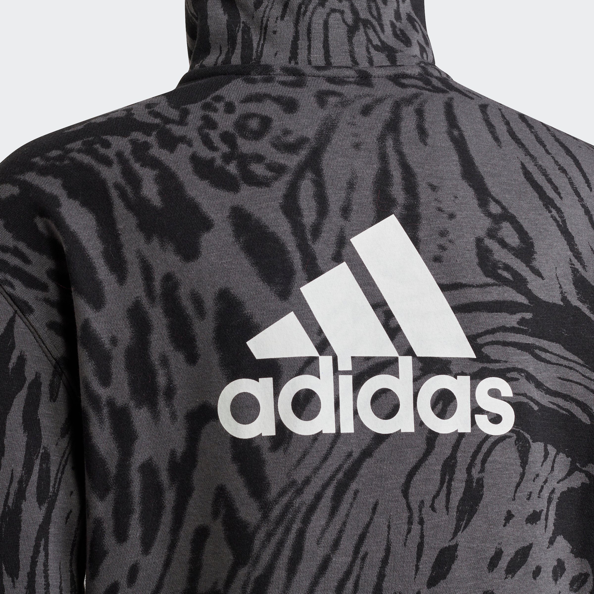 ANIMAL HYBRID PRINT KLEID adidas Sweatkleid LOOSE Sportswear ICONS FUTURE COTTON HALF-ZIP
