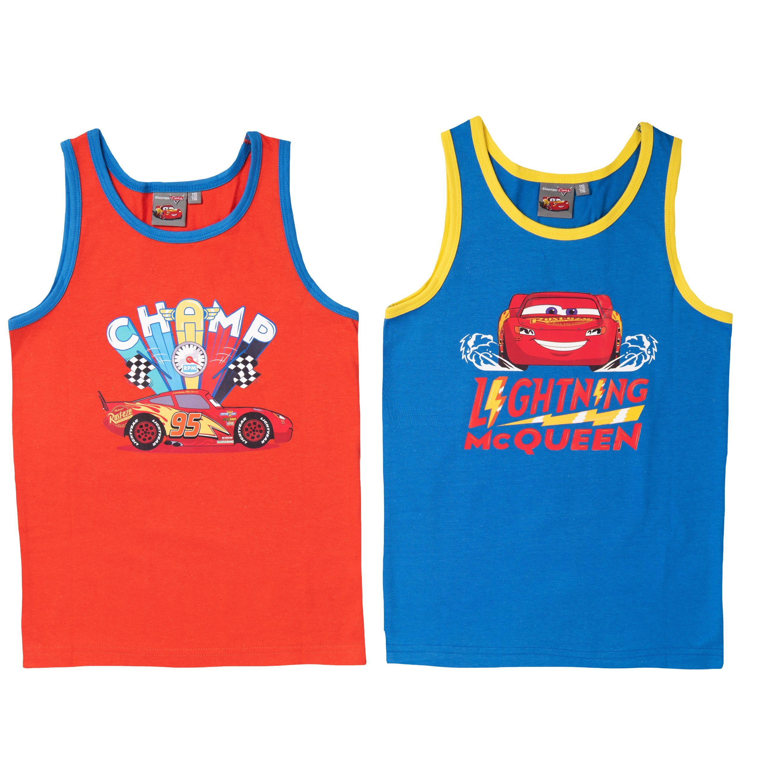 Jungen Rot/Blau - Disney Labels® Unterhemd Cars McQueen Unterhemd (2er Lightning United Pack)