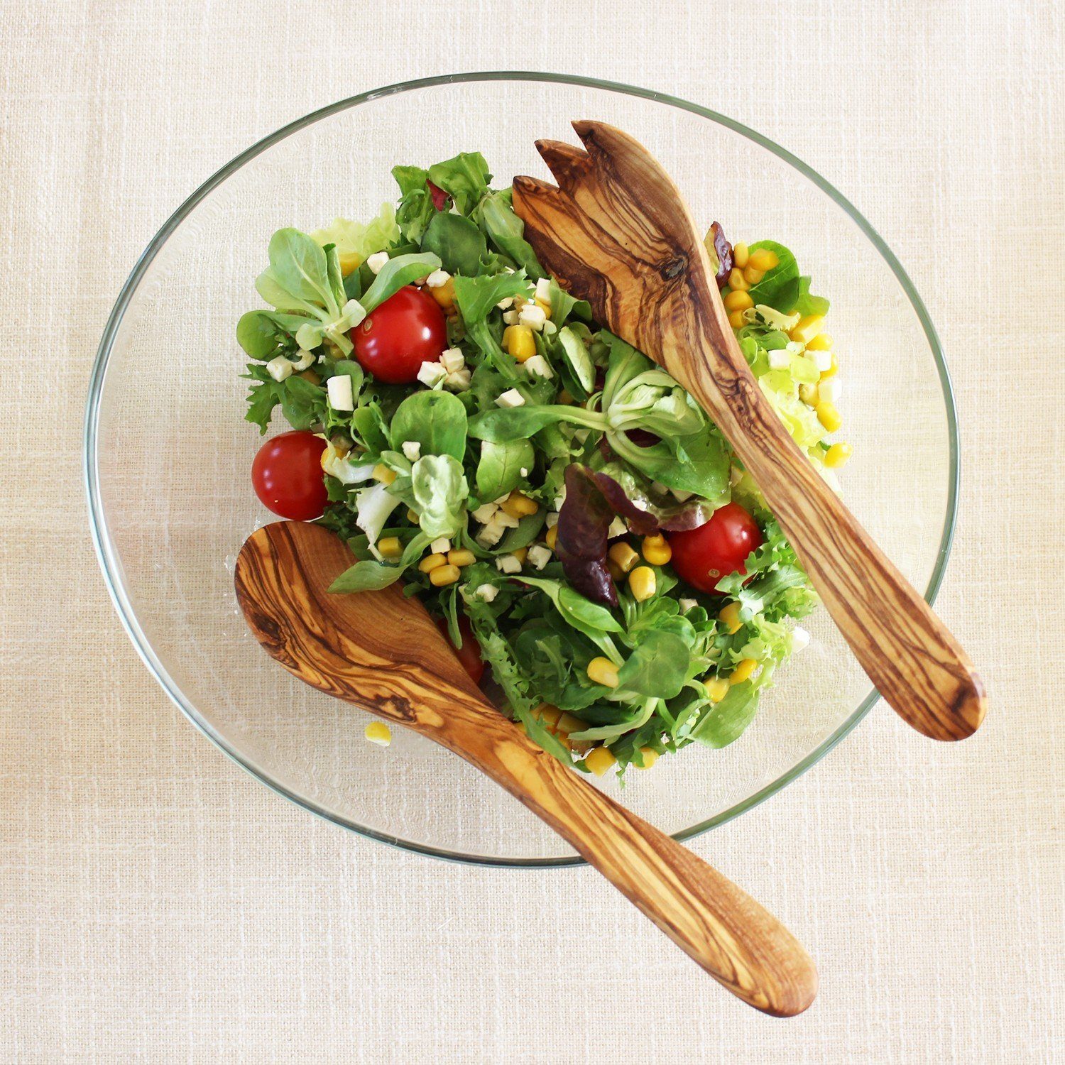 mitienda Salatbesteck Salatbesteck Marseille klein aus Olivenholz
