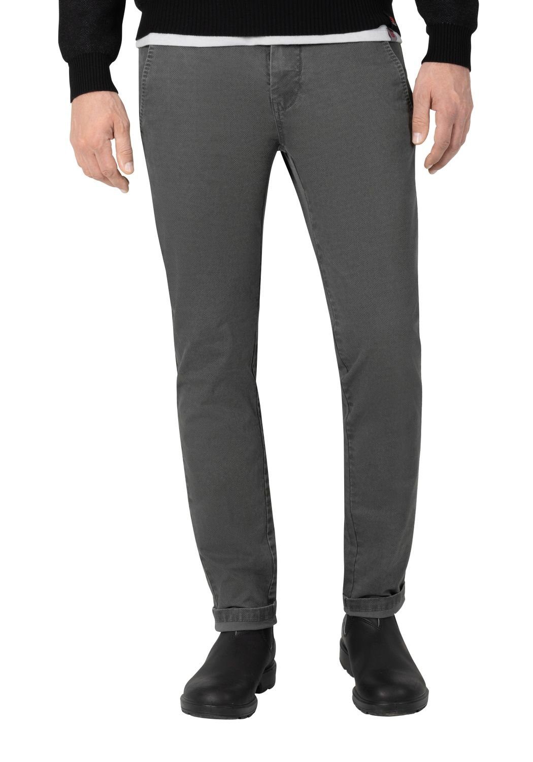 TIMEZONE Chinohose SLIM JANNOTZ mit Stretch Charcoal Grey Minimal 9401