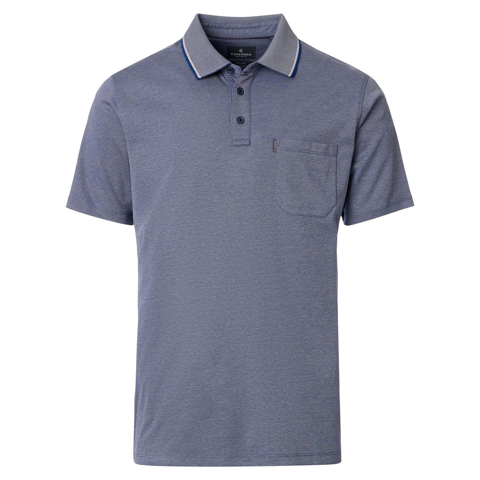 CASAMODA Poloshirt XXL CasaModa Polo easy care blau-silber melange
