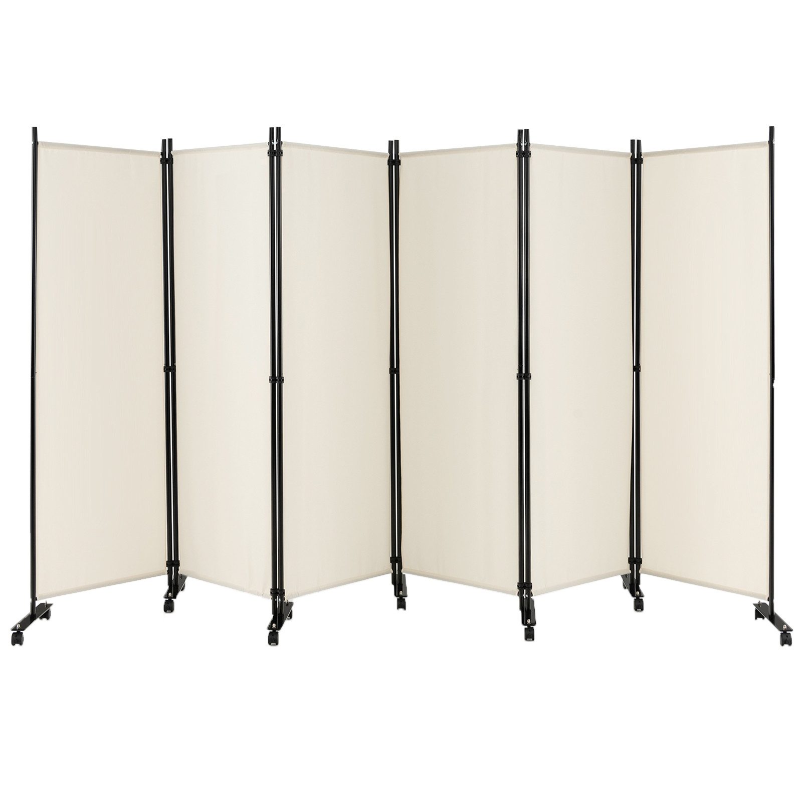 COSTWAY Paravent, 6 tlg. Raumteiler, auf Rollen, klappbar, 334,5 x 172 cm günstig online kaufen