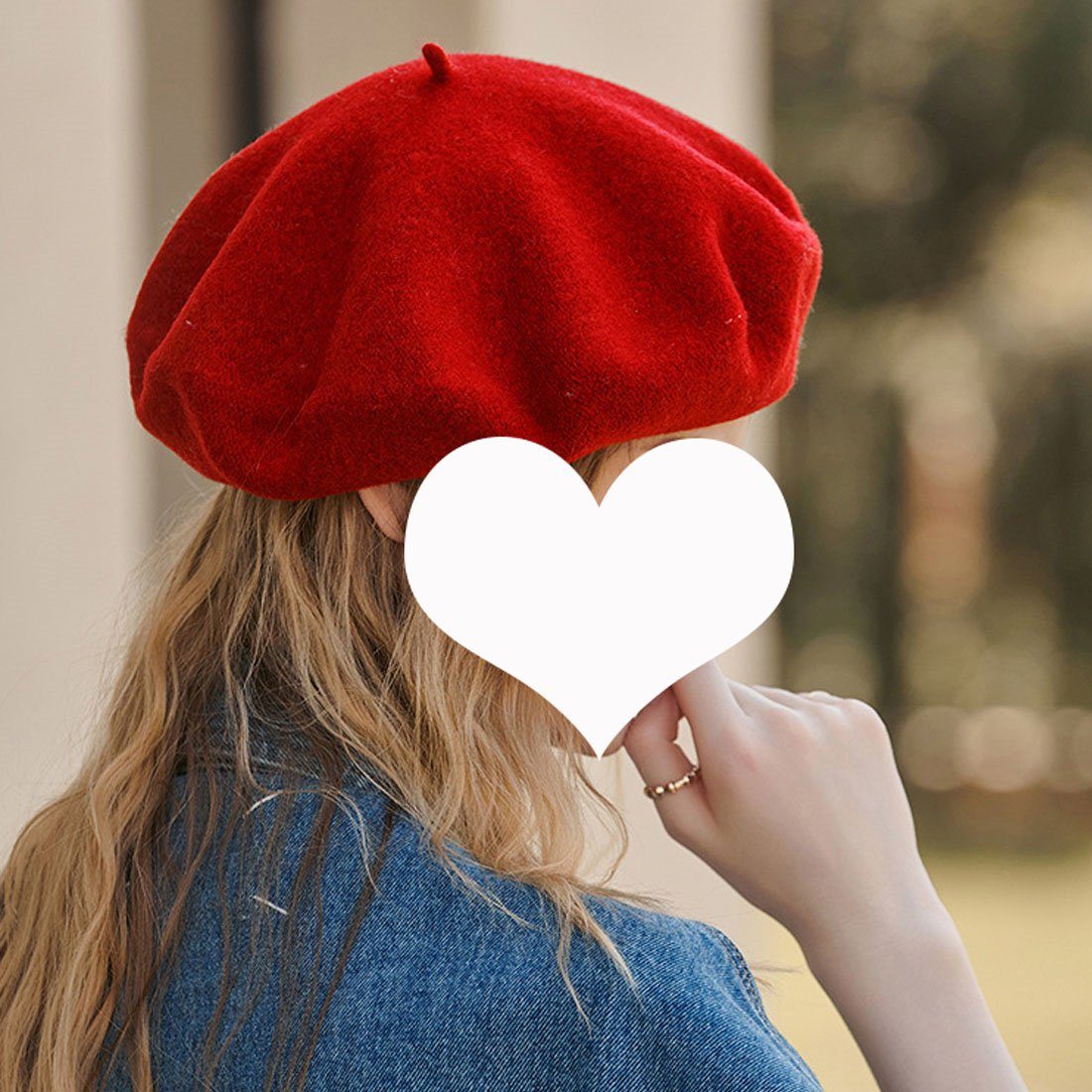 Französisch Farbe DÖRÖY und verdickt Herbst Beret, Rot Winter solide Beret Baskenmütze Damen