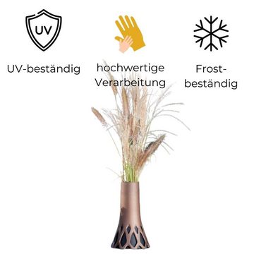 GarPet Bodenvase Grabvase Roseta mit Sockel Gewicht bronze 1 L