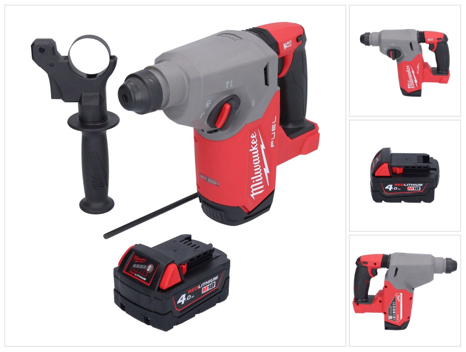 Milwaukee Schlagbohrmaschine M18 FH-401 Akku Bohrhammer 18 V 2,5 J SDS plus Brushless + 1x Akku 4