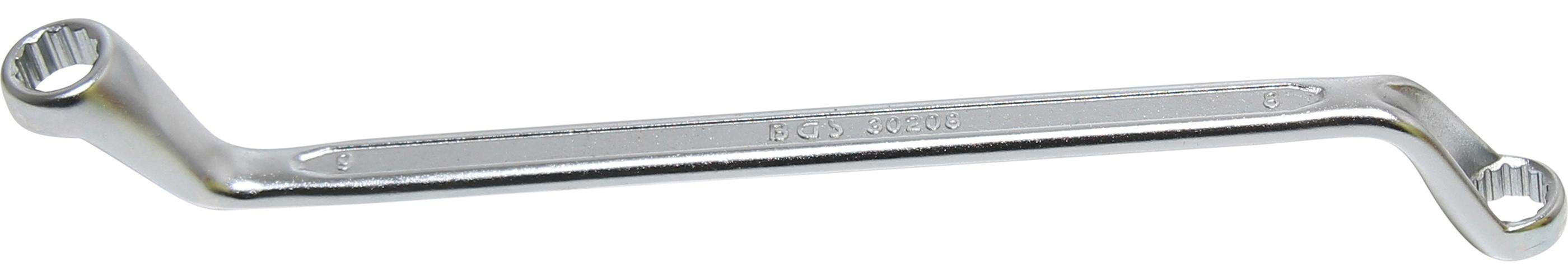 BGS technic Ringschlüssel Doppel-Ringschlüssel, tief gekröpft, SW 8 x 9 mm