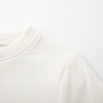 suebidou Sweatshirt Fleece Sweatshirt Pullover für Mädchen Oberteil weiß