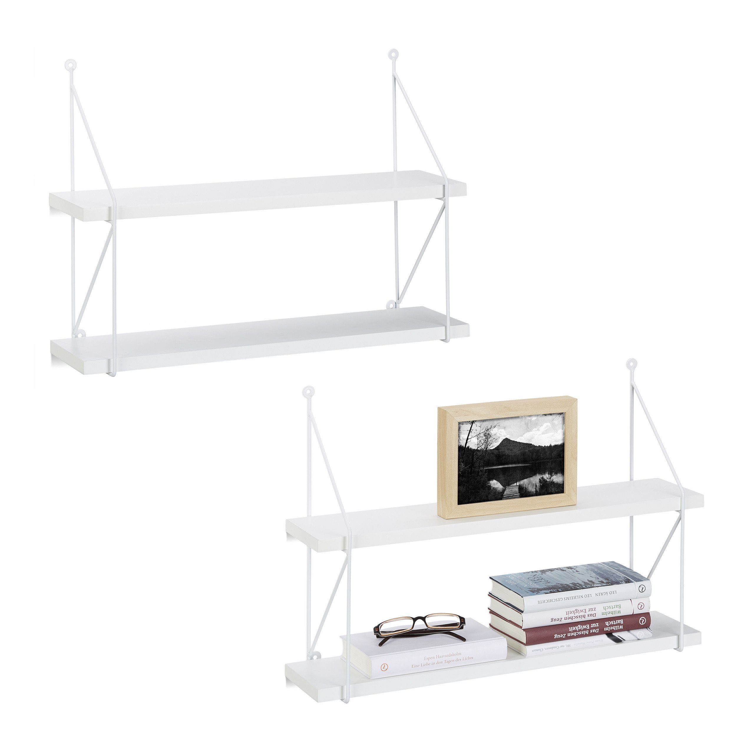 relaxdays Wandregal »2 x Hängeregal für die Wand weiß« online kaufen OTTO