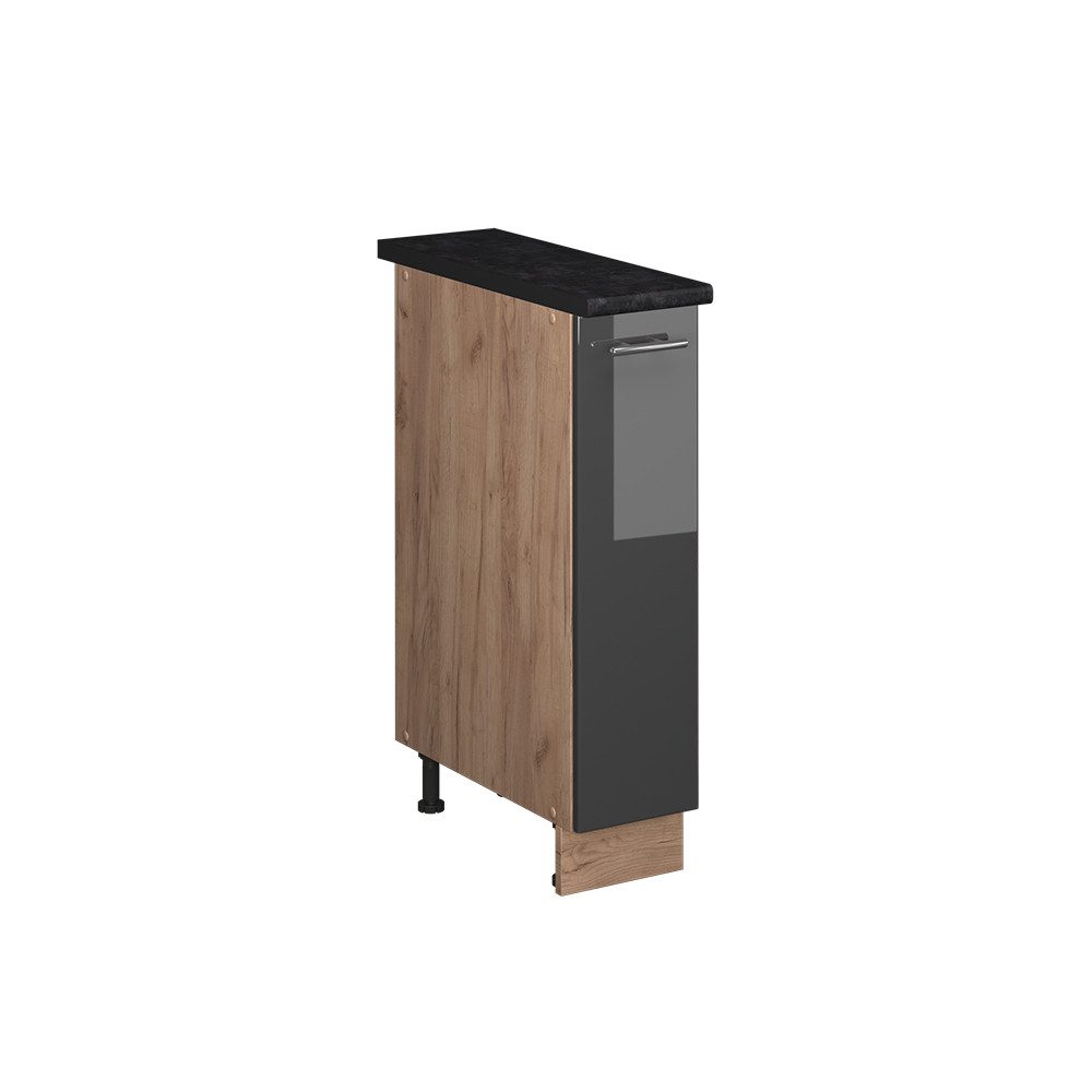Vicco Apothekerschrank Fame-Line, Anthrazit Hochglanz/Goldkraft Eiche, 20 cm, AP Anthrazit (1-St)