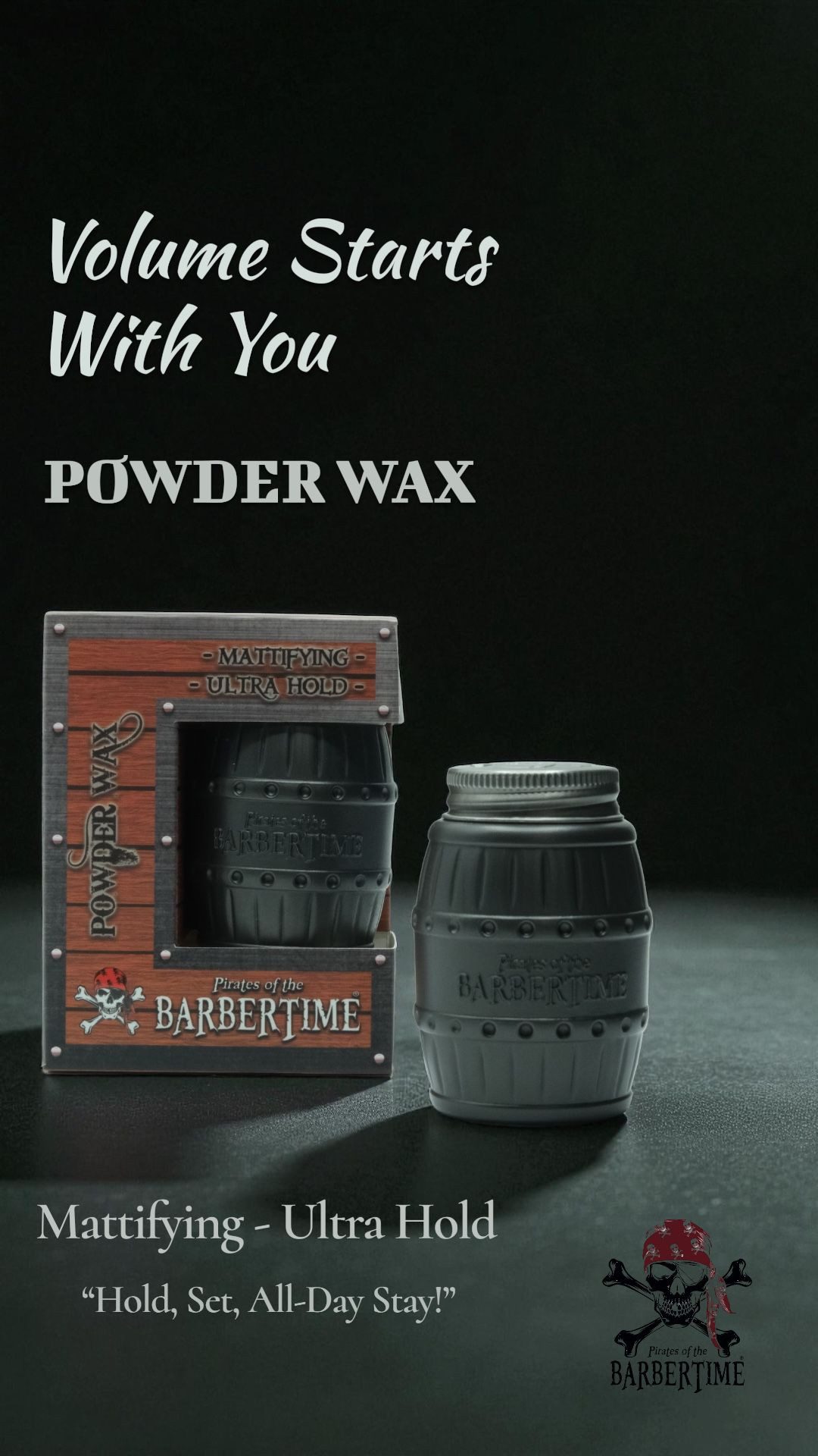 BARBERTIME Haarwachs Haarpuderwachs Powder Wax 20g Matt Volume Ultra Starkes Halt