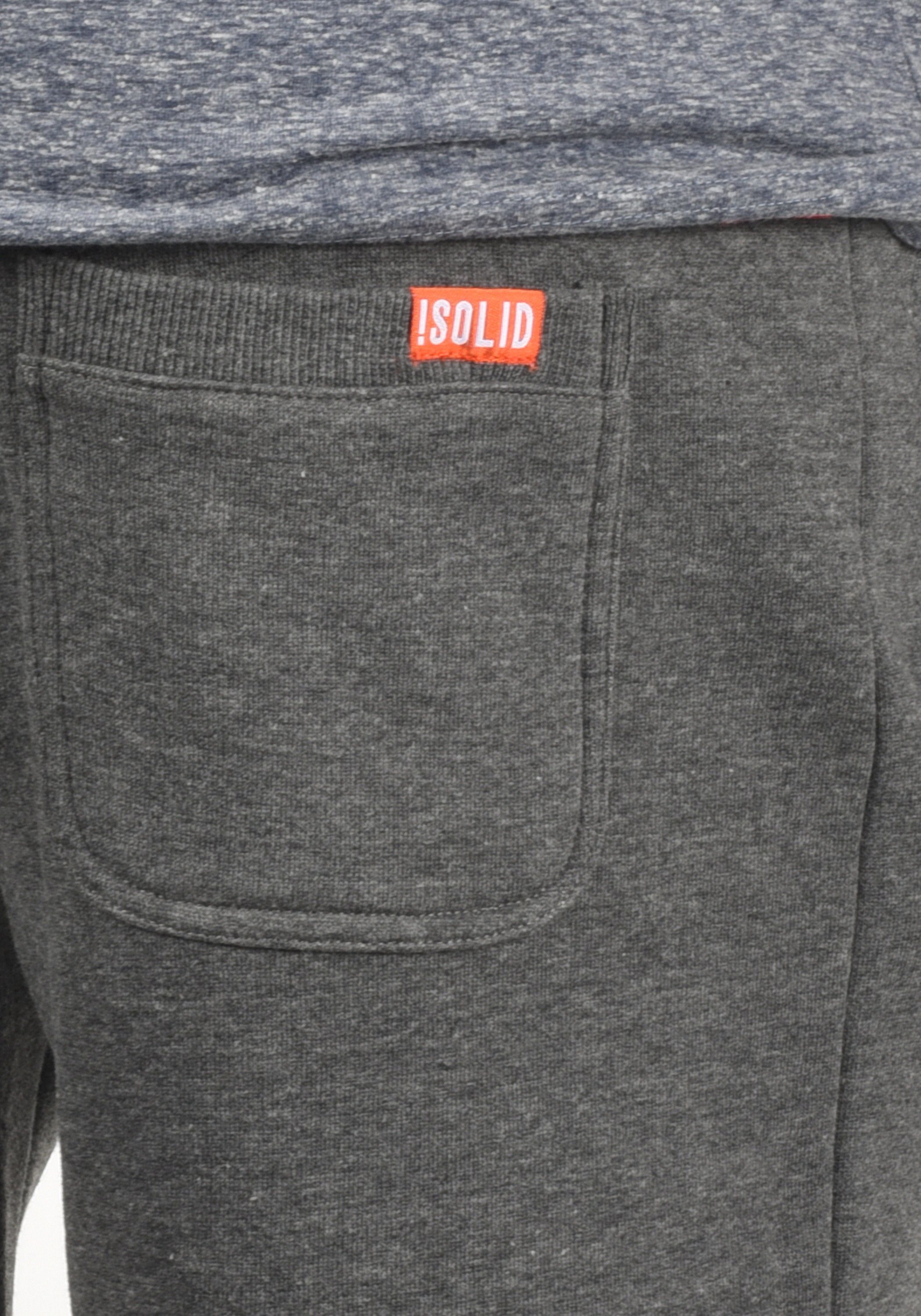 Hose mit Grey Melange Sweatshorts !Solid Kontrastkordeln kurze SDBennShorts breiten (8236)
