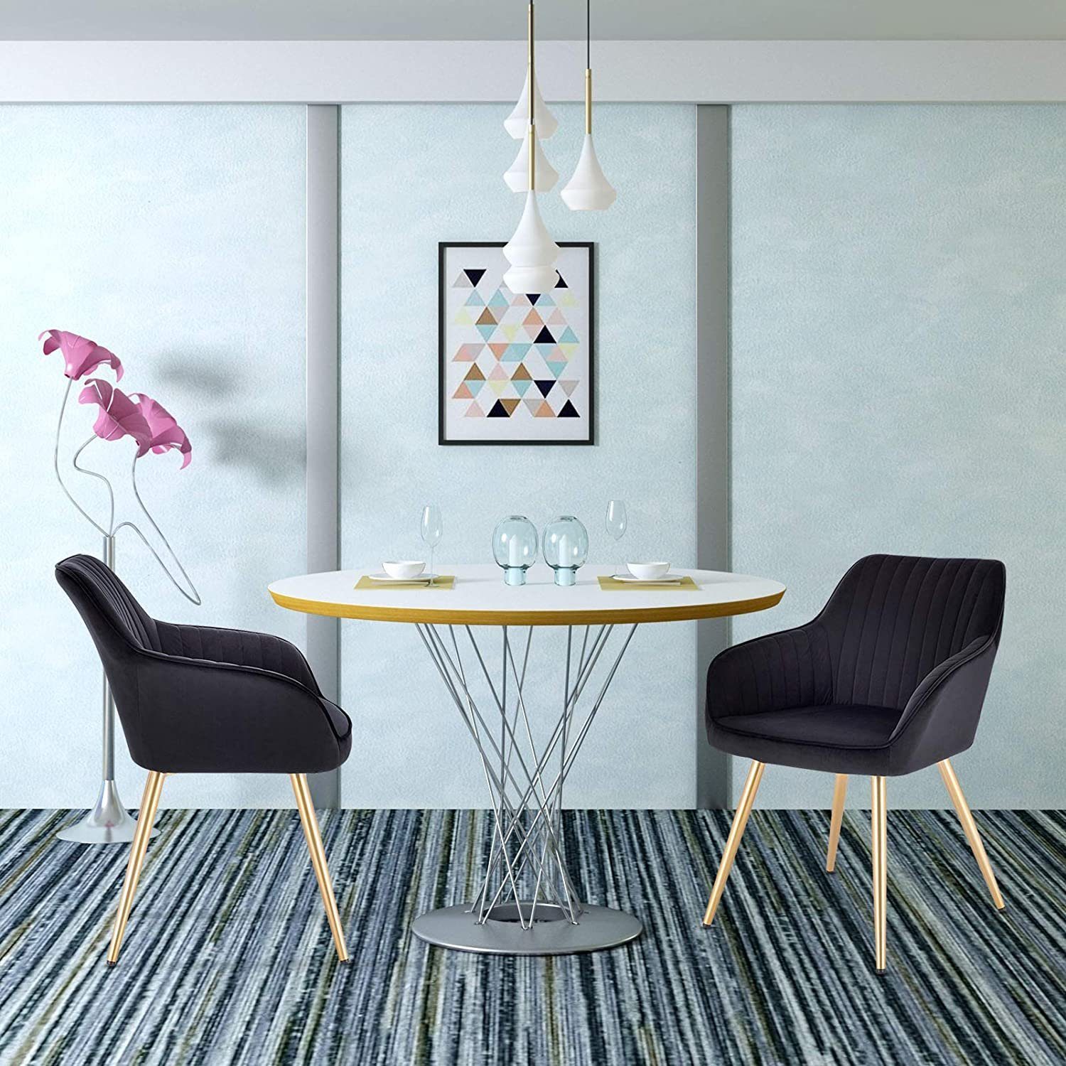 EUGAD Polsterstuhl (1 St), Metallbeine und Samtbezug, bis 120 kg belastbar günstig online kaufen