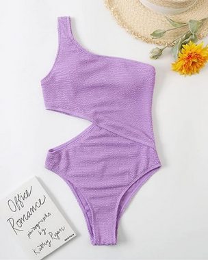 B.X Badekleid Damen Push-Up-Bikini mit Ausschnitten gerippter Monokini-Badeanzug Einteiliger Badeanzug, Badeanzug mit hoher Taille,Bandeau-Bikini