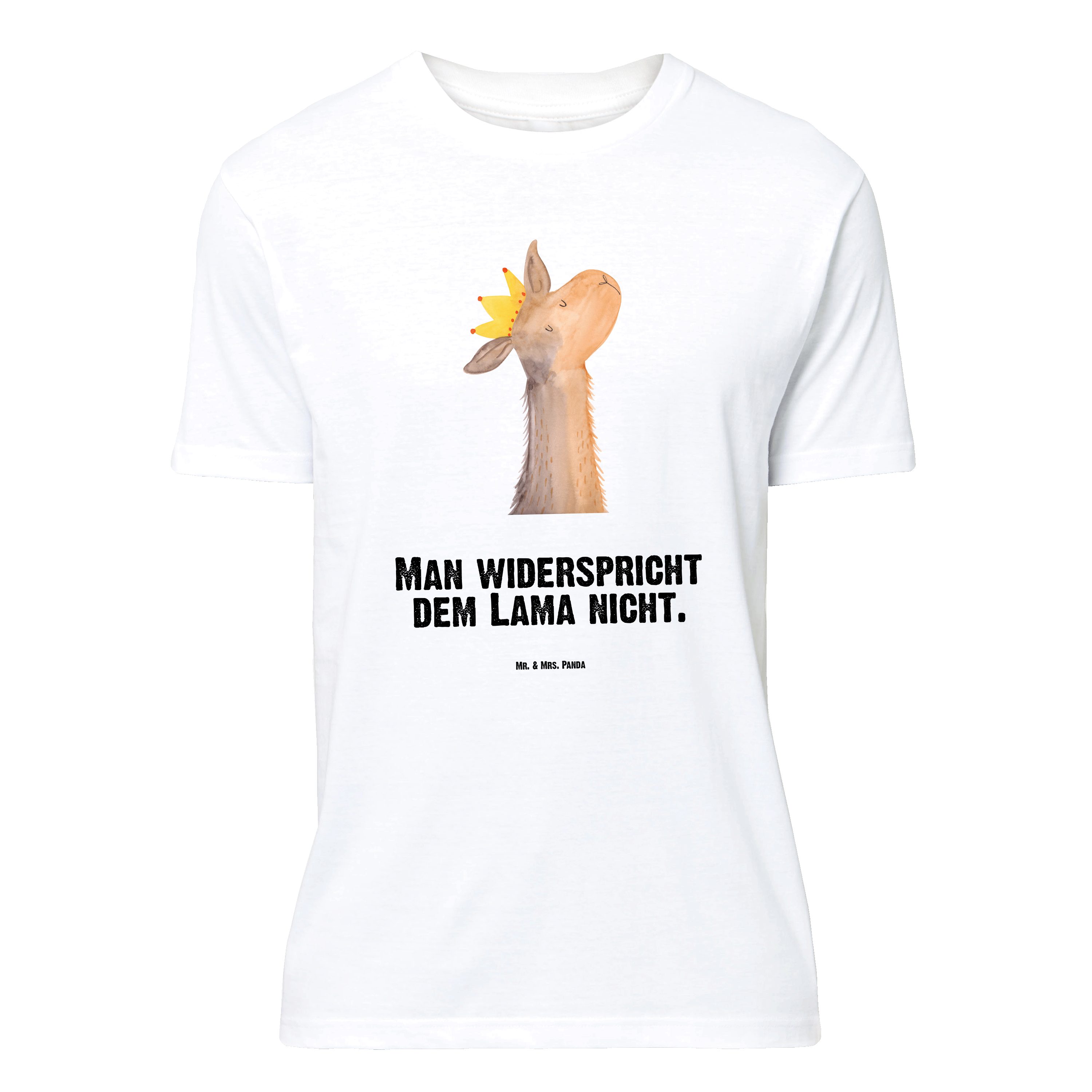 T-Shirt Lamakopf König, Größe L T-Shirt, Weiß, T-Shirt, mit Spruch, Freundin