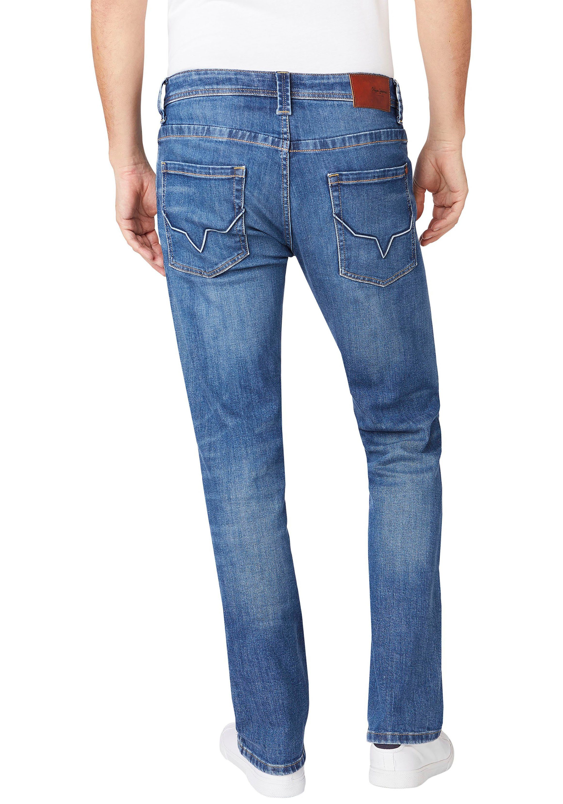 Pepe Jeans Straight-Jeans KINGSTON ZIP medium-used in 5-Pocket-Form