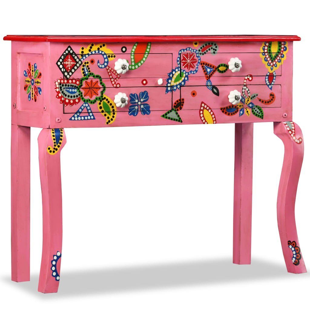 vidaXL Sideboard Konsolentisch Massivholz Rosa Handbemalt (1 St)