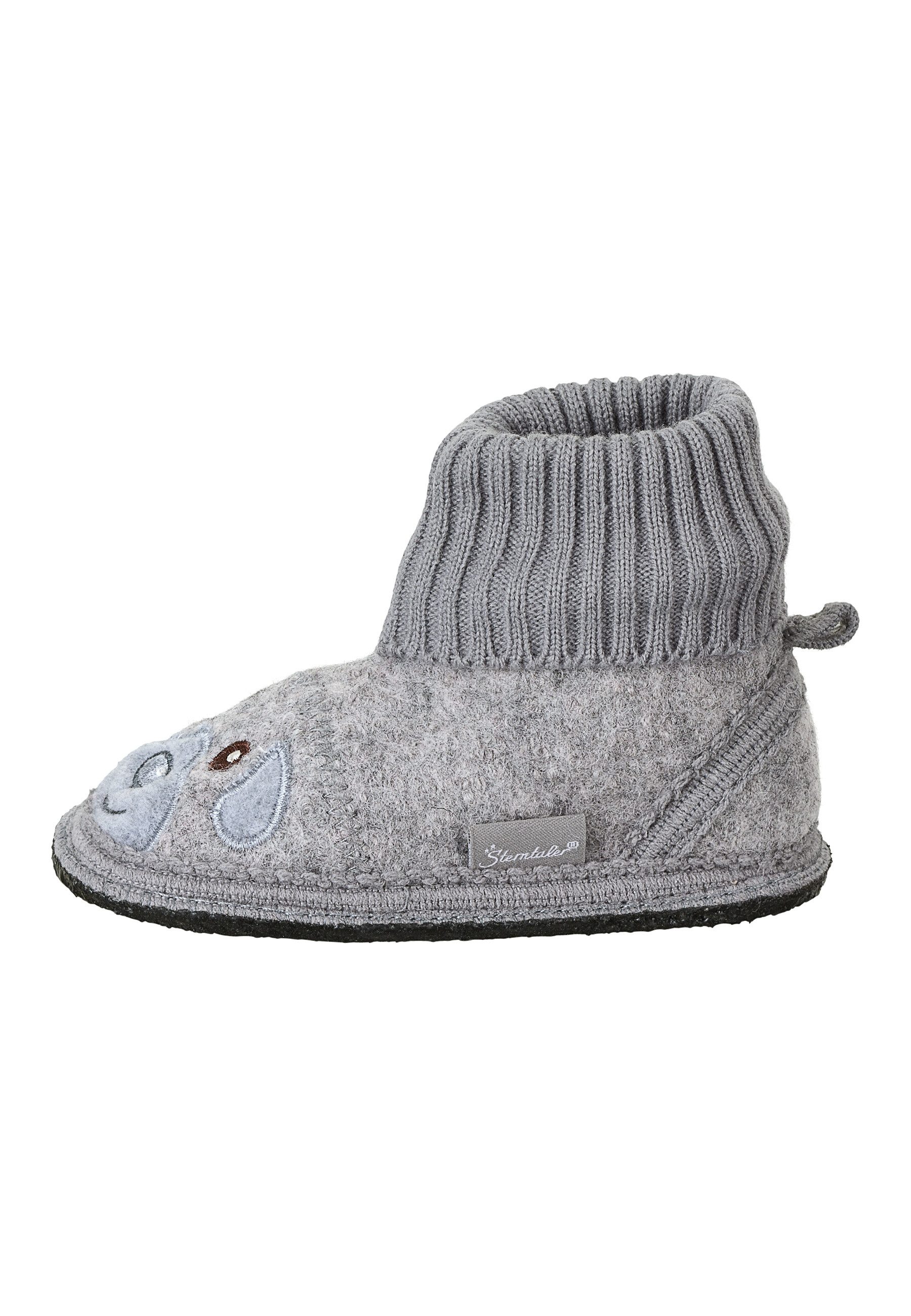 Sterntaler® Hausschuhe Hausschuh Filz-Hausschuhe mit Strickumschlag, Bärmotiv & rutschfester Sohle – Bild 5 von 5