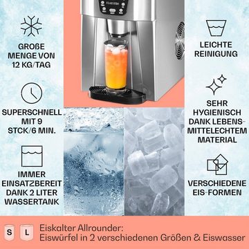 Klarstein Eiswürfelmaschine Ice Volcano 2G, Eiswürfelmaschine Eiswürfelbereiter Ice Cube Maker Eiswürfel Automat