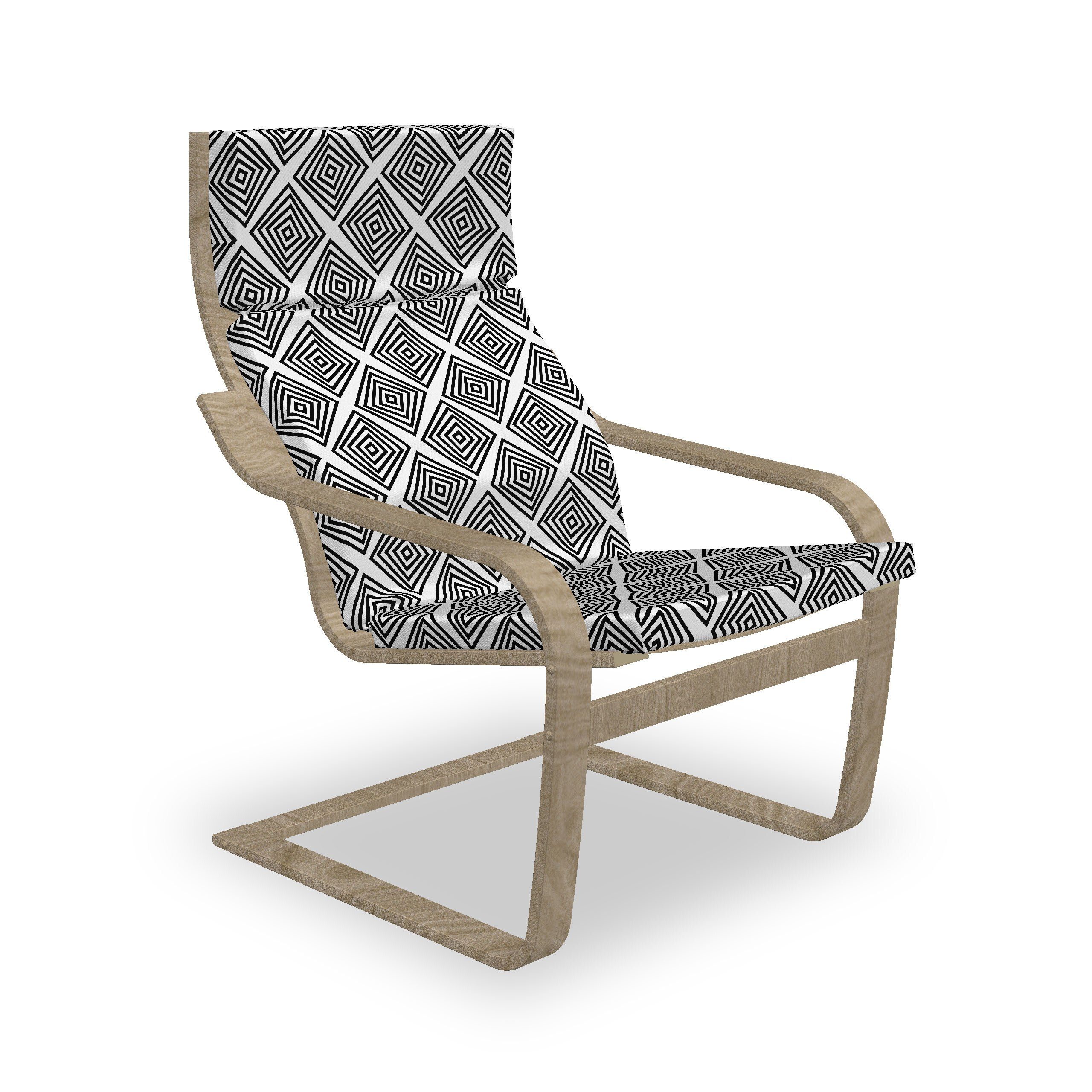 Abakuhaus Stuhlkissen Sitzkissen mit Stuhlkissen mit Hakenschlaufe und Reißverschluss, Abstrakt Konzentrische Quadrat-Muster