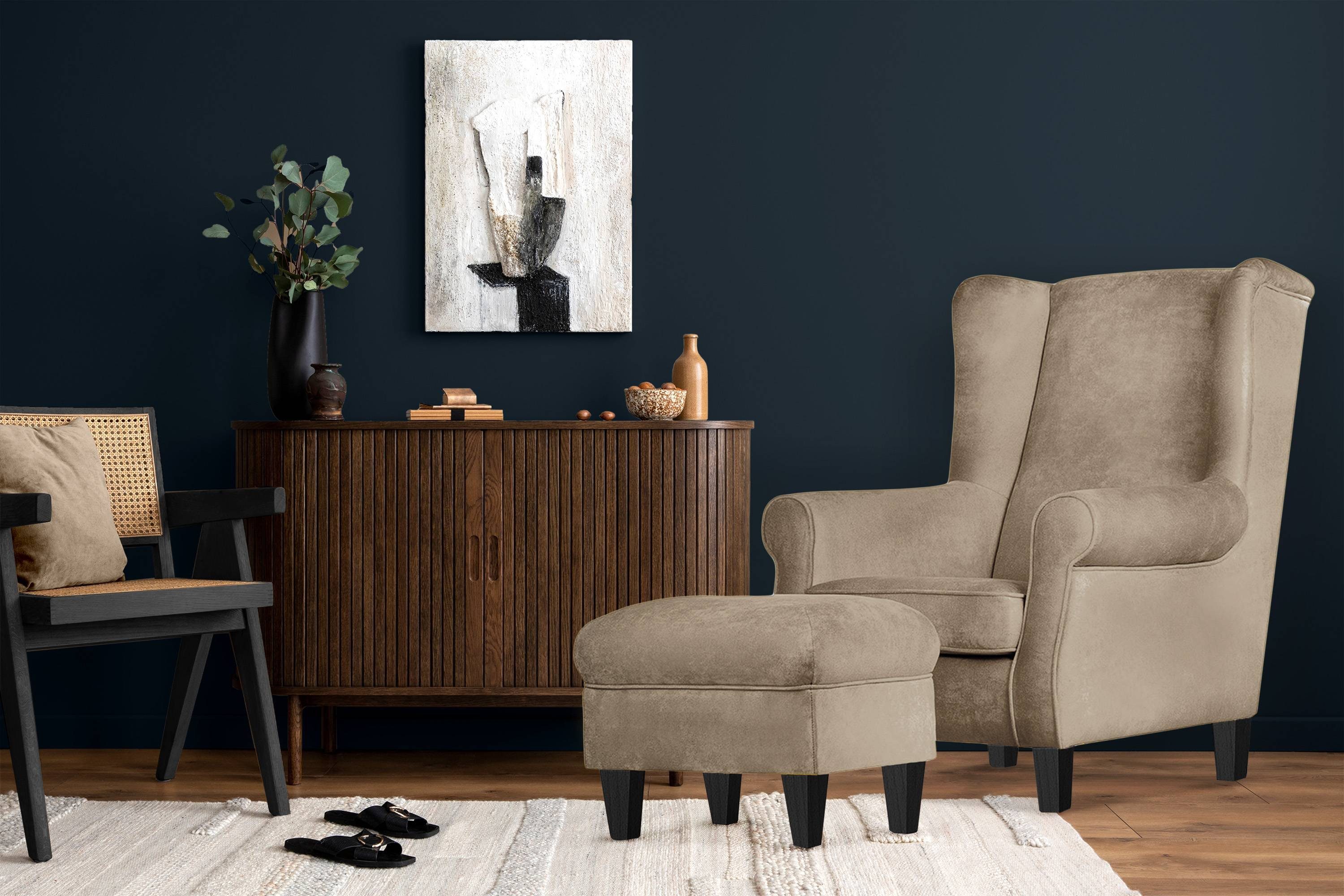 KONSIMO® Ohrensessel MILES Gepolsterter Sessel, mit günstig online kaufen