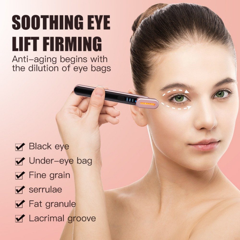 ibettertec Gesichtsmassagegerät 7-in-1 Gesichtsmassagegerät Elektrisches Augenmassagegerät mit Wärme, LED-Gesichts-Sculpting-Gerät mit 42°C Konstthermologie und Vibration, Anti-Aging, Augenpflege und Hautlifting