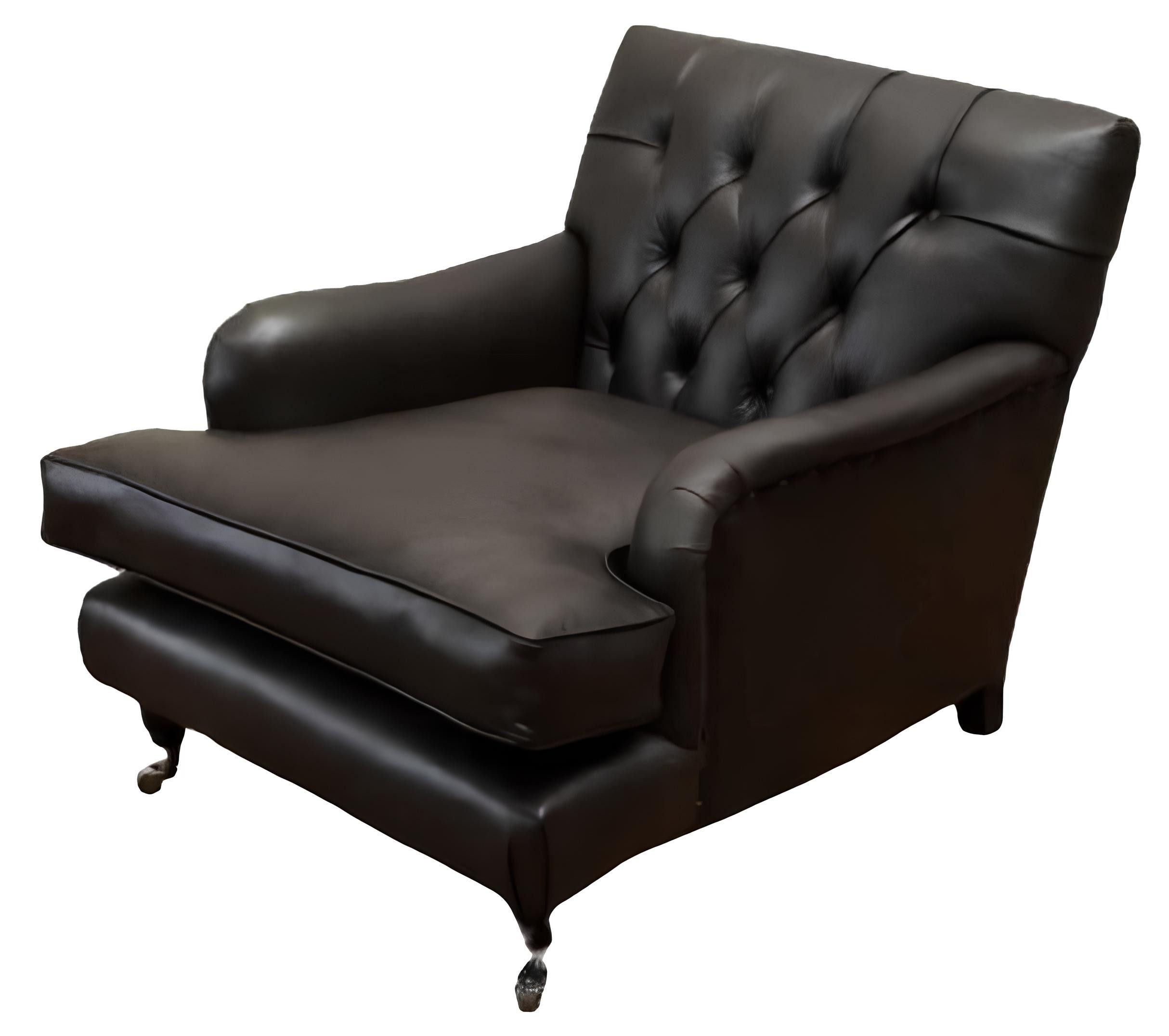 Xlmoebel Chesterfield-Sessel Brauner Leder-Sessel im Chesterfield-Design mit Textil-Akzenten (1-St., Sessel), Hergestellt in Europa
