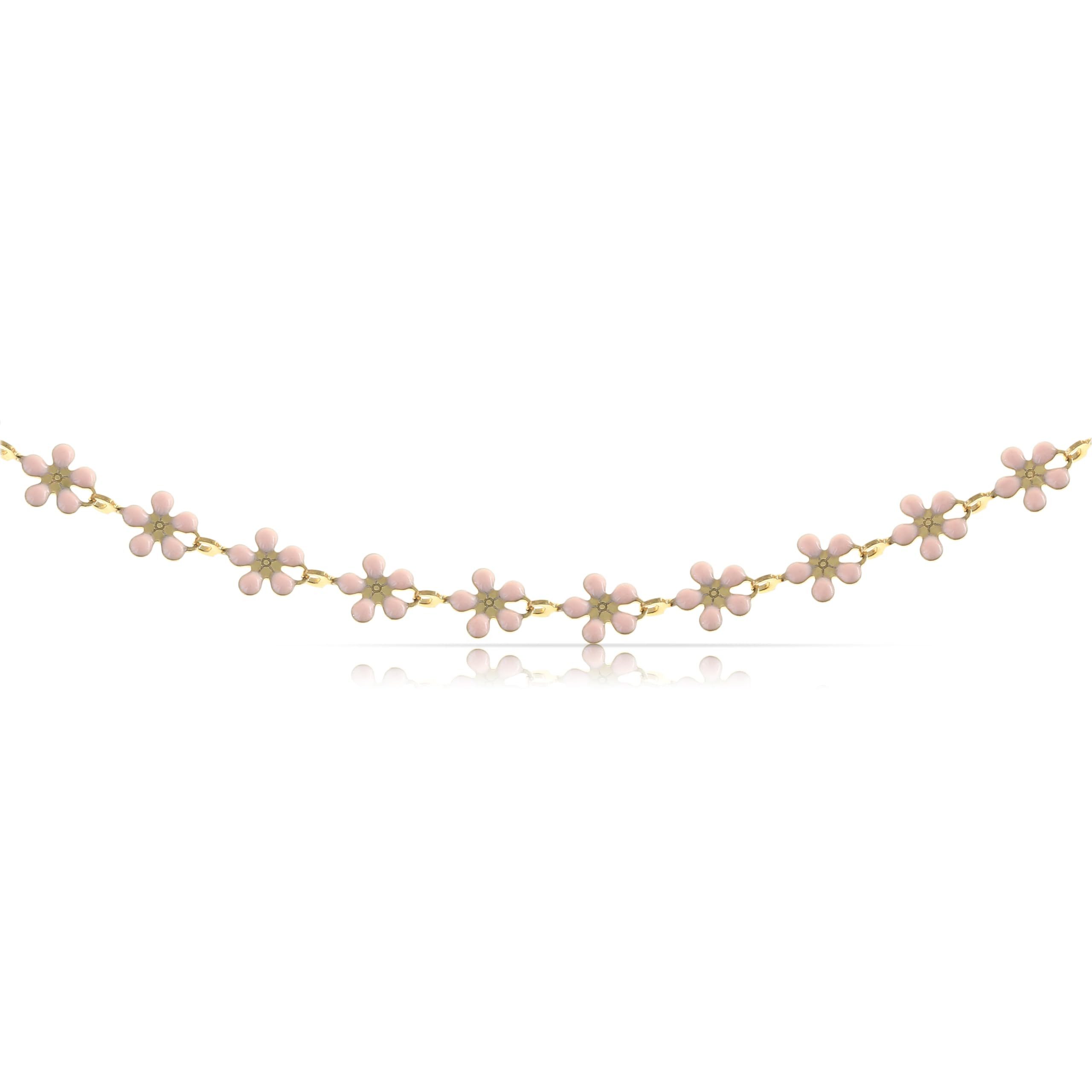 Made by Nami Edelstahlkette Gänseblümchen Damen Gold Blumenkette aus Chirur günstig online kaufen