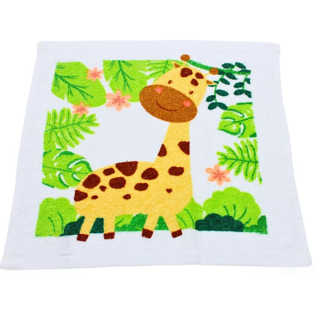 Dekohelden24 Tragetasche Magisches Baumwoll - Handtücher im 6er Set als bunte Tiere, Größe H/B ca. 30 x 30 cm