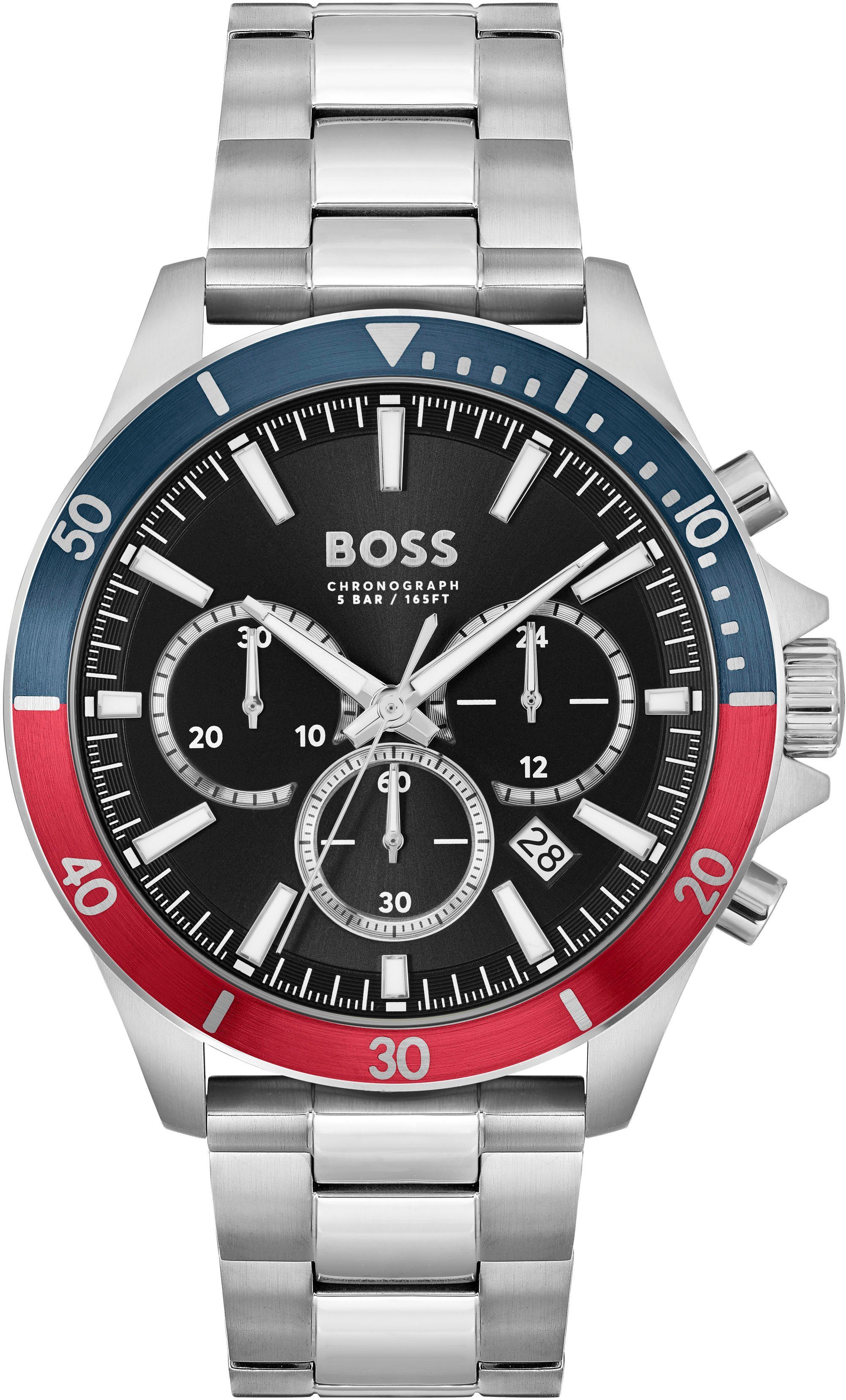 BOSS Chronograph TROPER, 1514108, Quarzuhr, Herrenuhr, Armbanduhr, Stoppfunktion, Datum