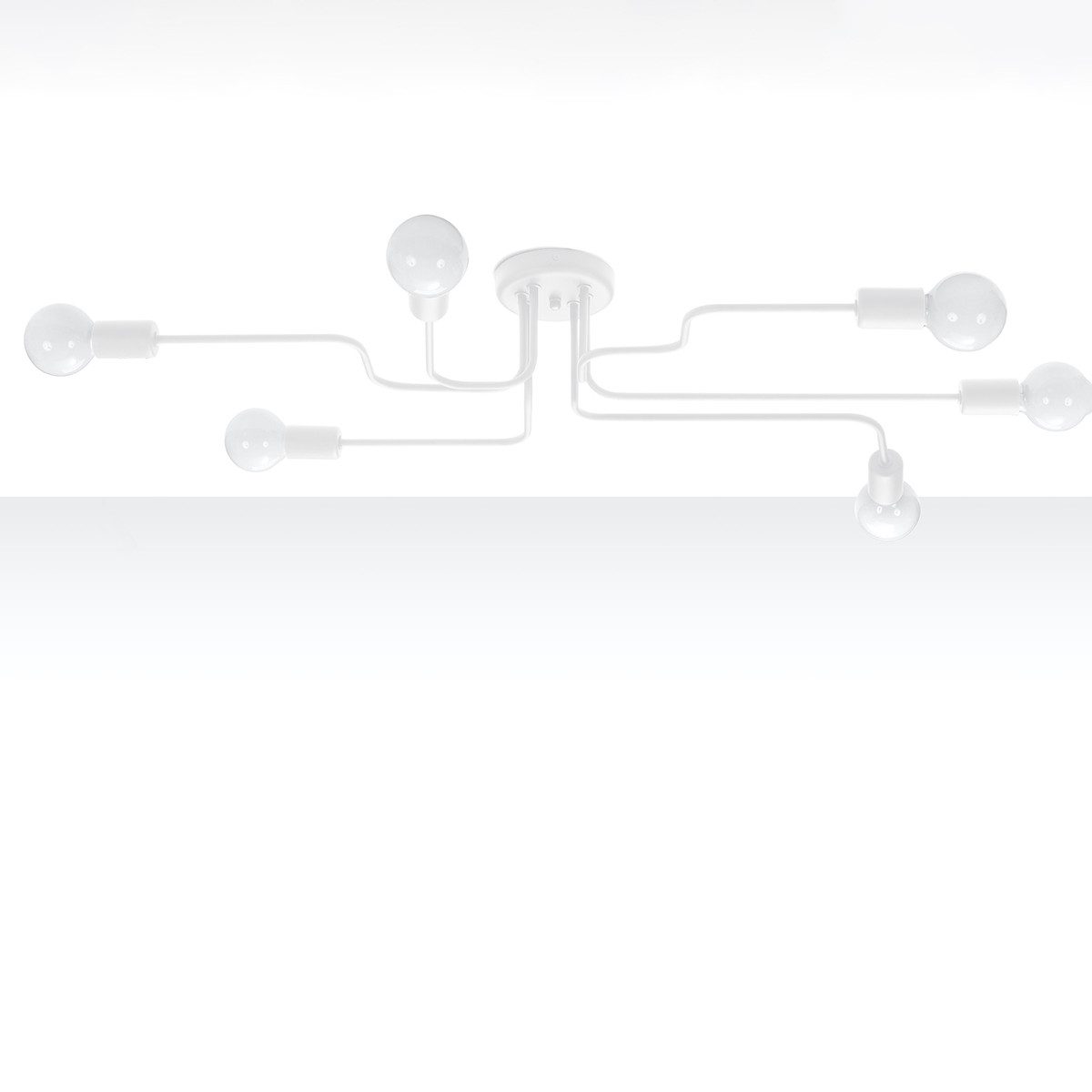 SOLLUX lighting Kronleuchter Kronleuchter Vector 6 Weiß, Nicht enthalten