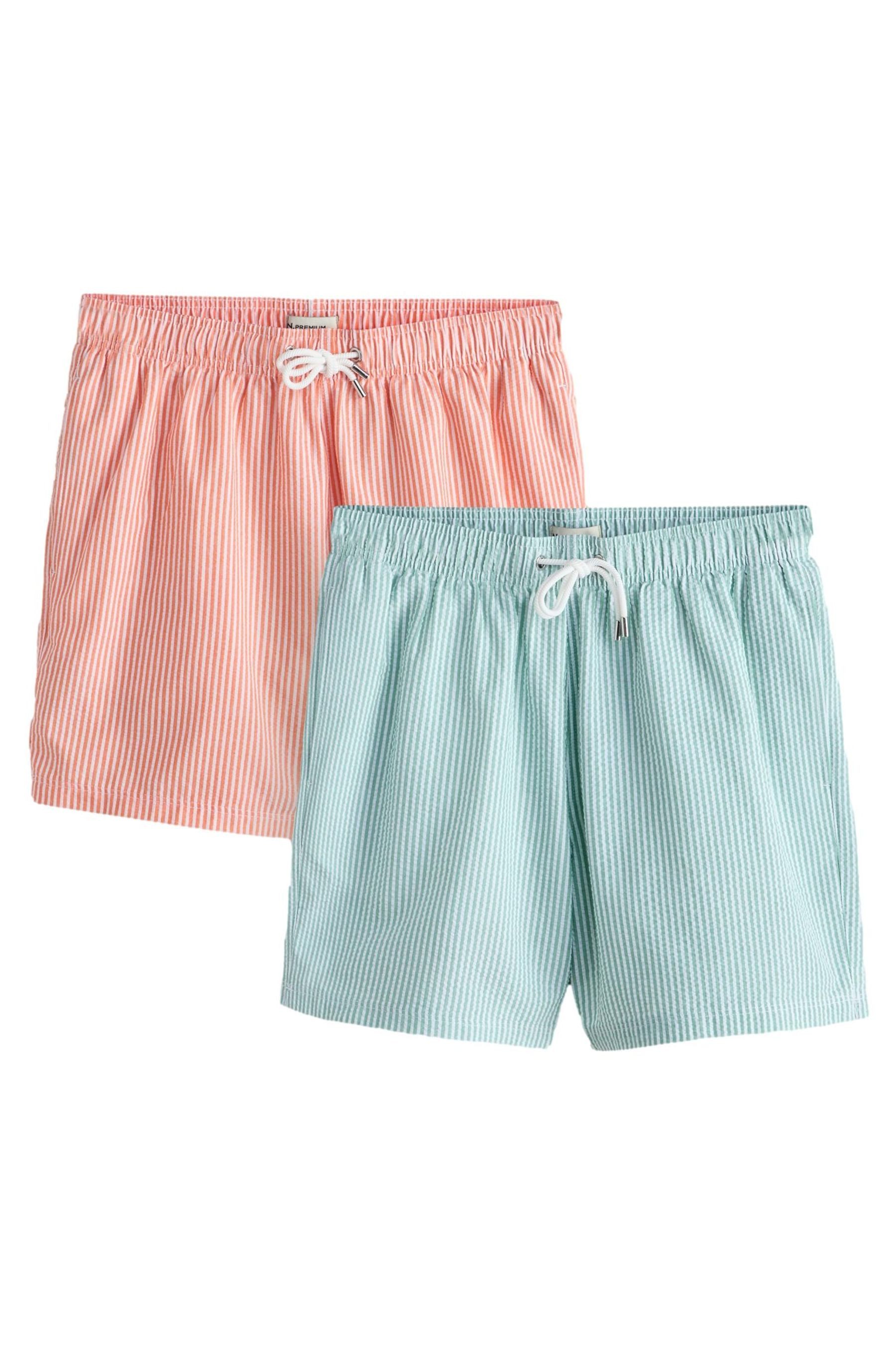 Next Badeshorts Seersucker-Badeshorts mit Streifen 5{dq}, 2er-Pack (2-St)