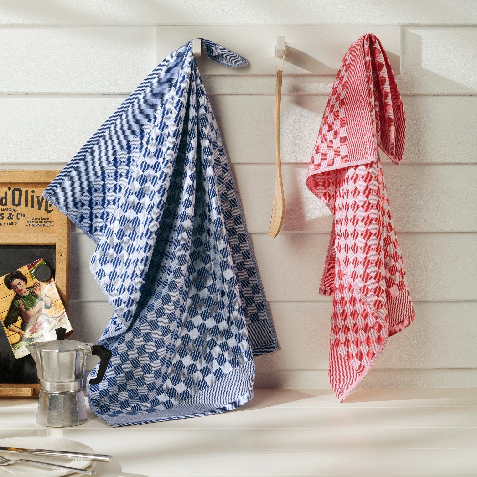 Erwin Müller Geschirrtuch Geschirrtuch 2er-Pack, Baumwolle Karo