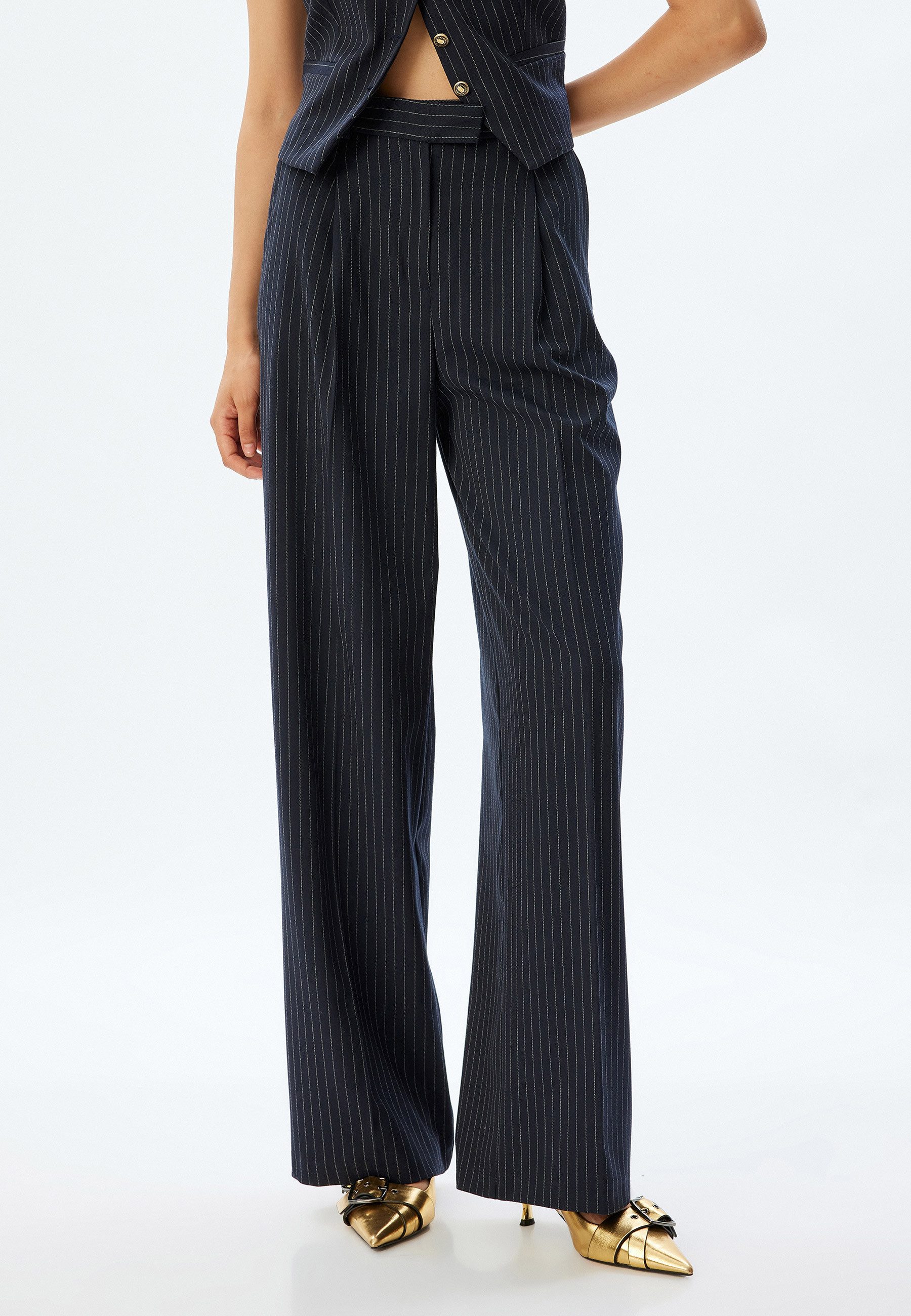 Koton Palazzohose Hohe Leibhöhe Wide Leg Palazzohose