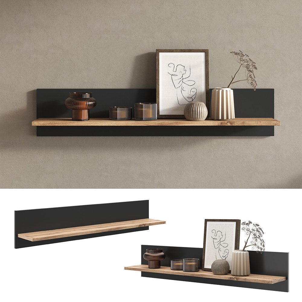 Vicco Bücherregal Amber, Eiche Wotan/Anthrazit, 100 x 20 cm wandhalterung günstig online kaufen