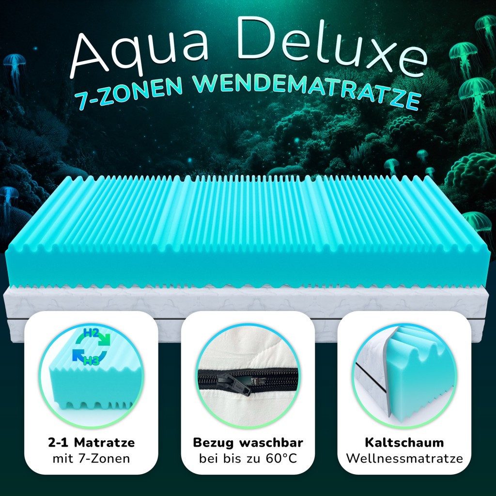 Kaltschaummatratze Aqua Deluxe Wendematratze, MSS e.K., günstig online kaufen