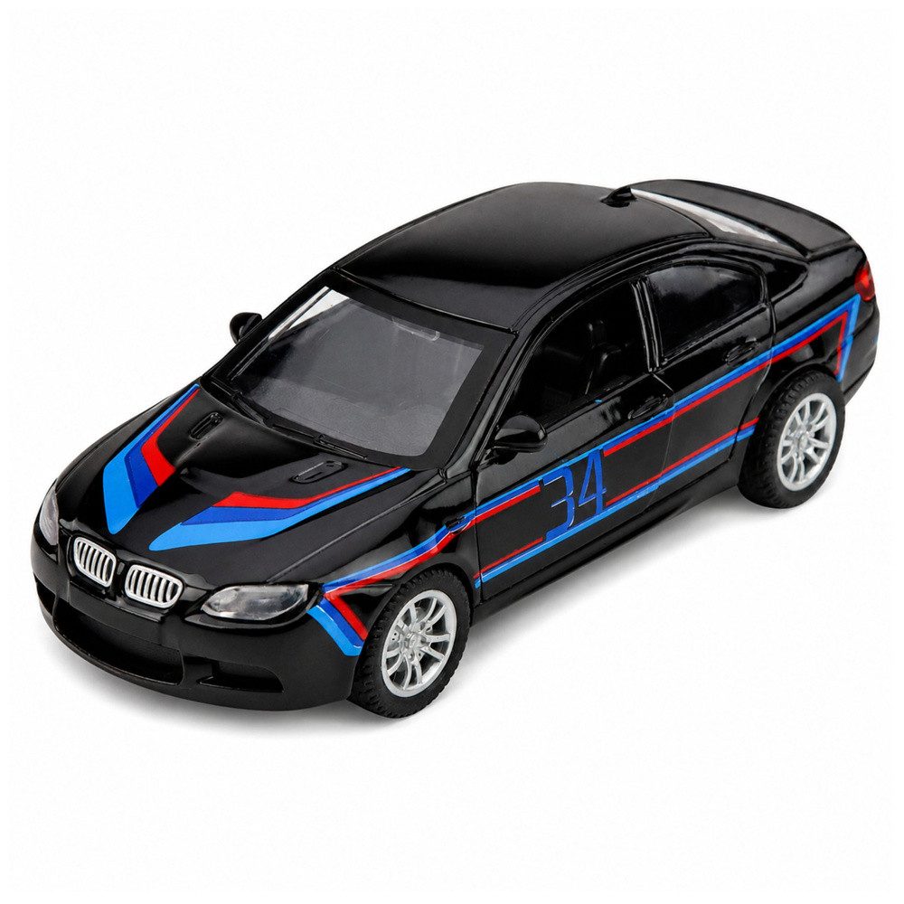 LEAN TOYS Spielzeug-Auto Rennwagen Modellauto Sammlermodell, (Spar-Set, 1-tlg., 12,5 x 5 x 4 cm robust), Rückziehantrieb, Türen zum Öffnen, Maßstab 1:32