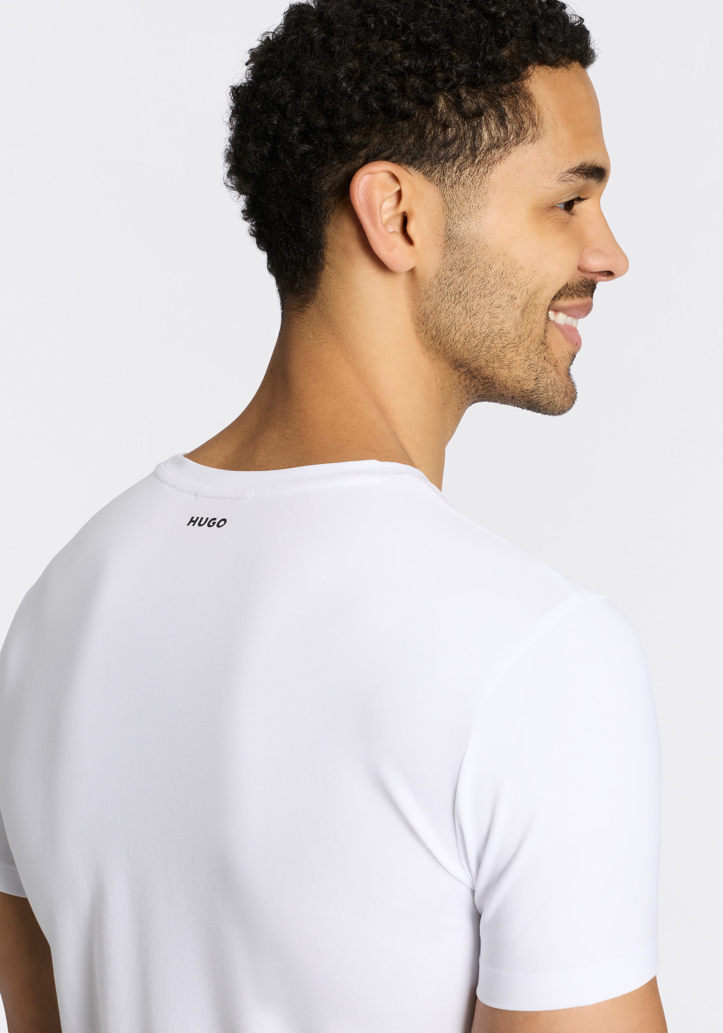 HUGO T-Shirt HUGO-Round (Packung, 2er) Rundhalsausschnitt, Slim-Fit, HUGO Logo-Druck