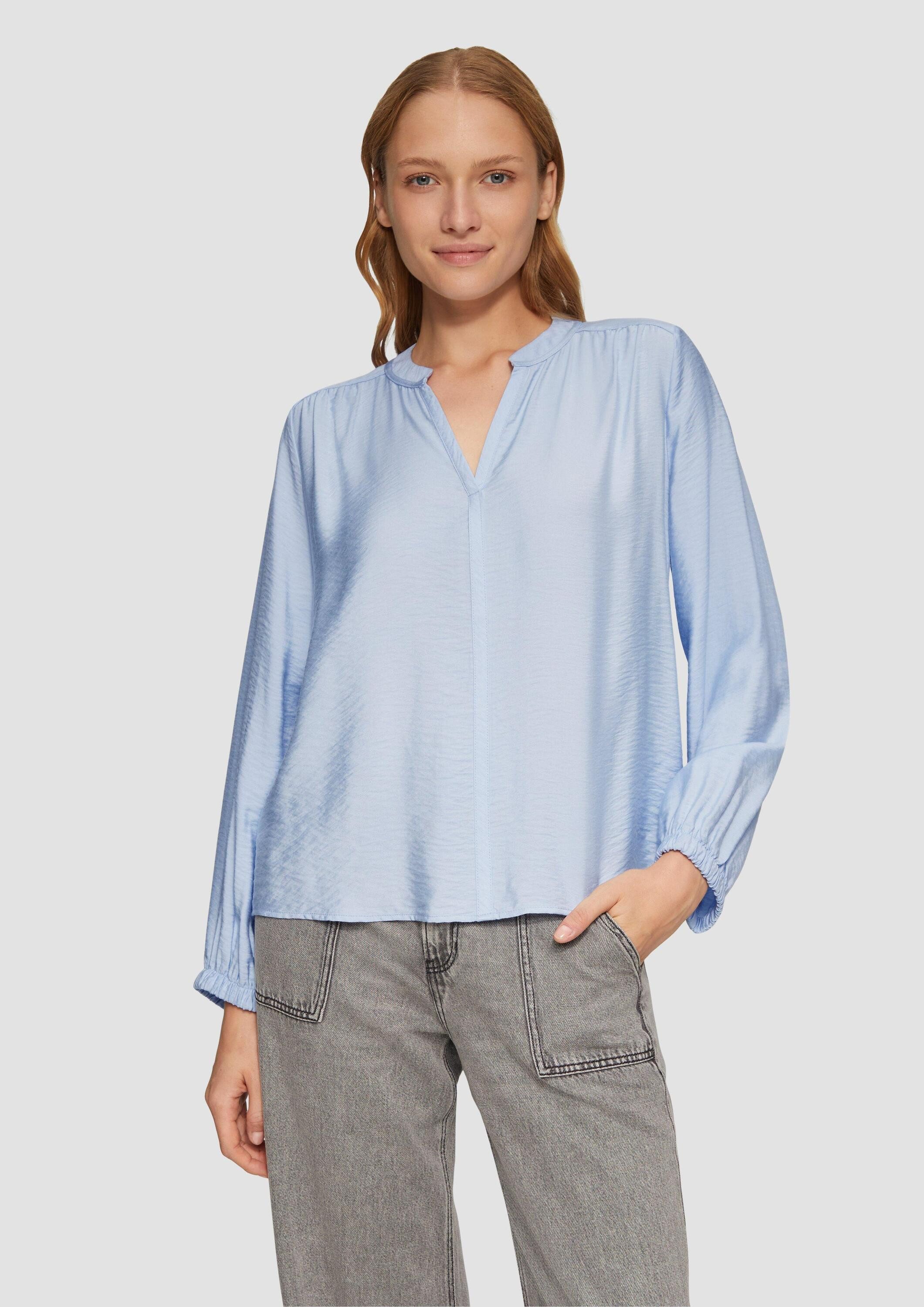 Langarmbluse Bluse Strukturierte Bluse aus Viskosemix