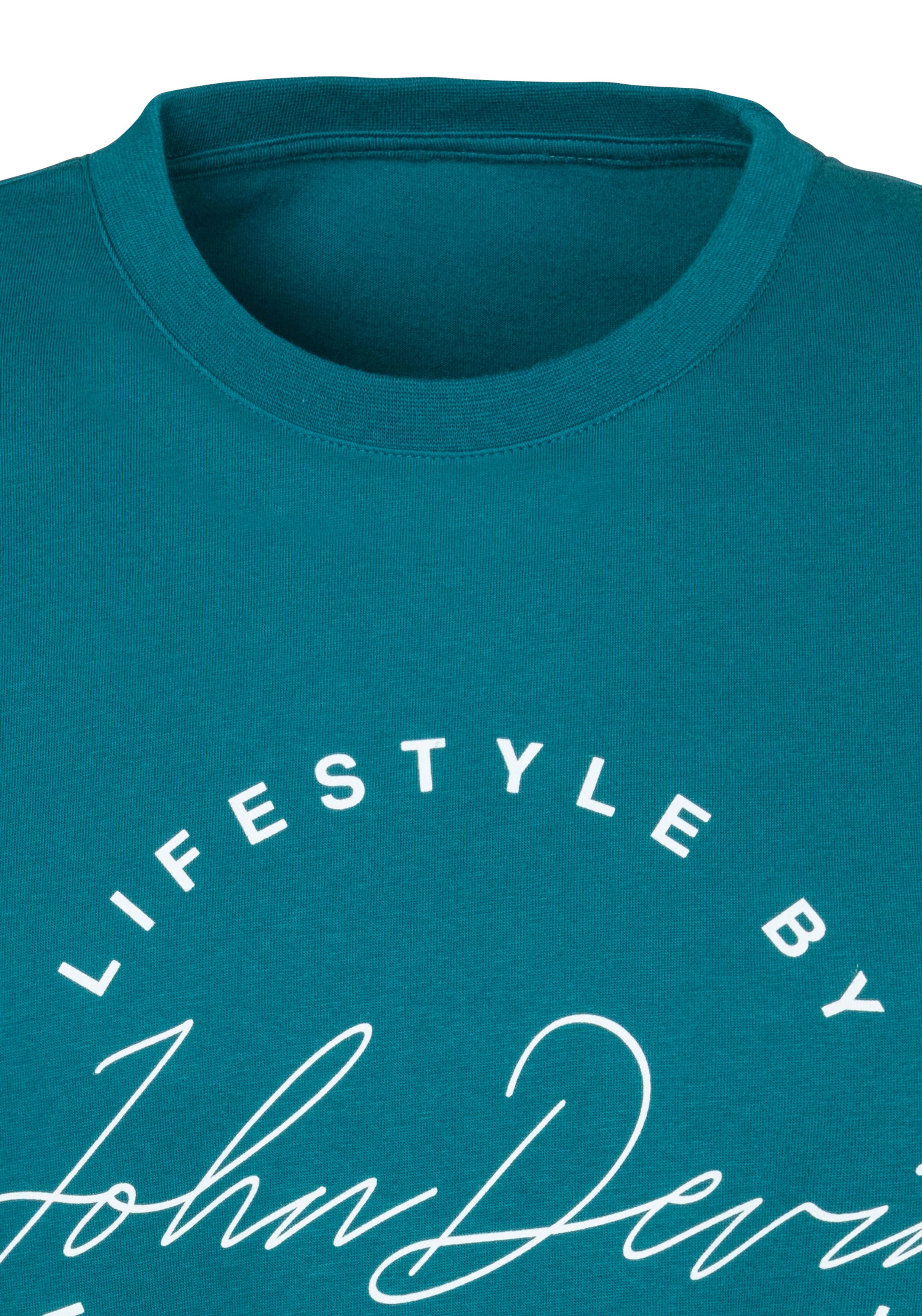 John Devin T-Shirt Rundhalsshirt mit Print aus reiner Baumwolle