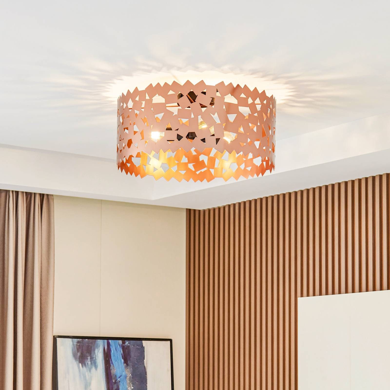 Lucande Deckenleuchten Aeloria, Metall, Kupfer IP20, 3 x 15 W LED