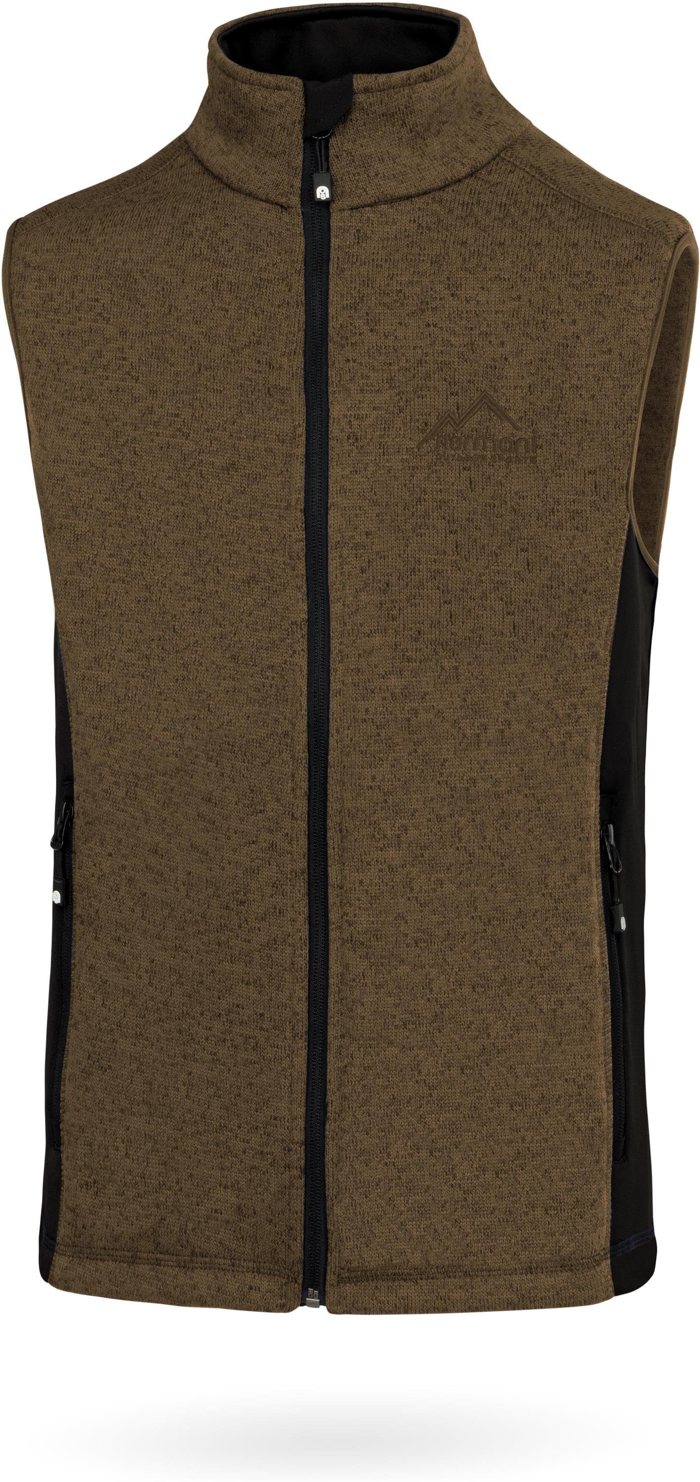 normani Fleeceweste Herren Strick-Fleeceweste Shamattawa Winterweste mit Seitentaschen und Neopren - Ärmellose Strickweste